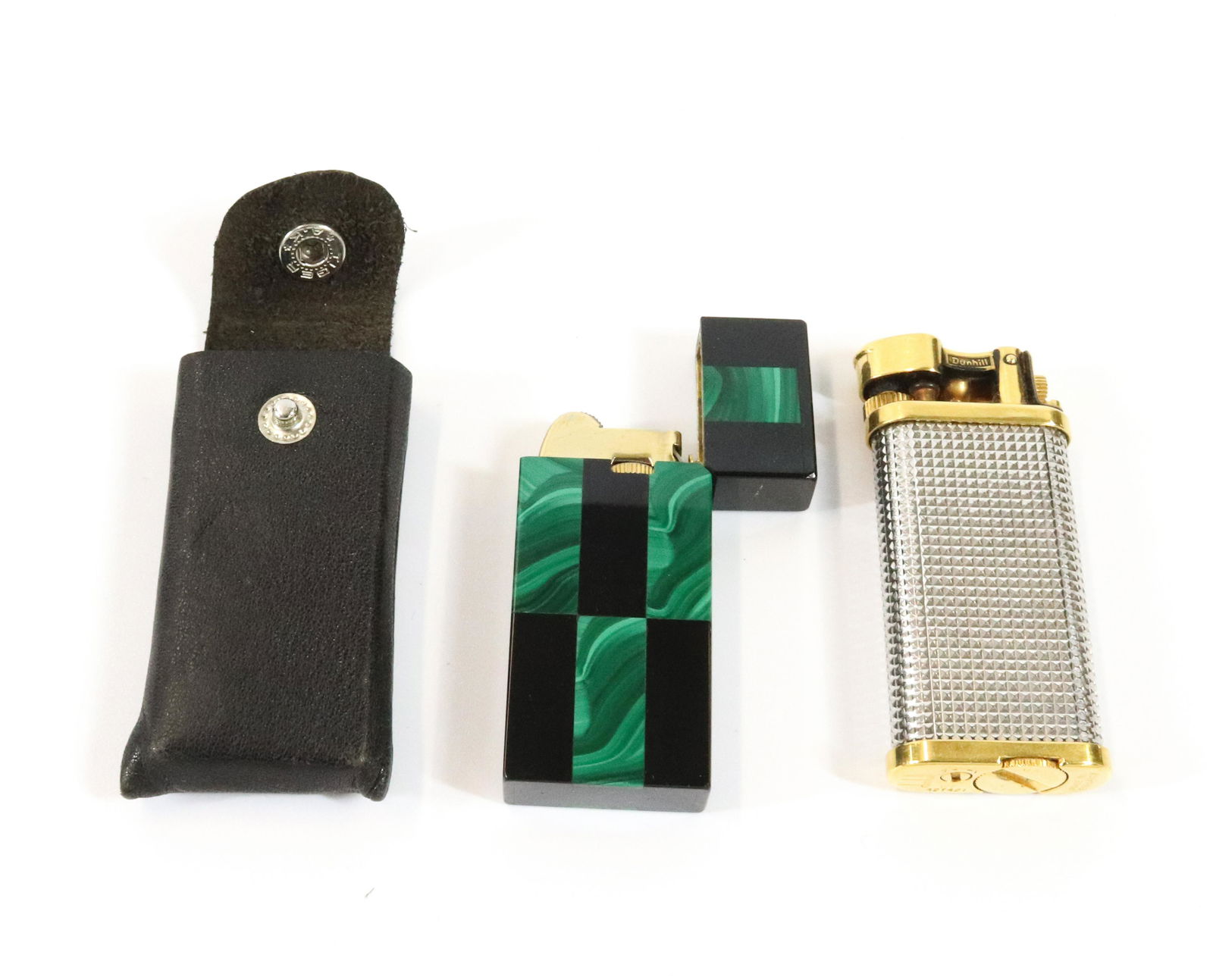 (2) DUNHILL LIGHTER AND MALACHITE LIGHTER (1 of 3)