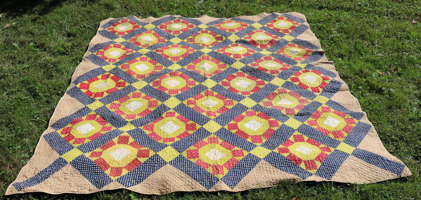19TH CENTURY HAND STITCHED QUILT (1 of 4)