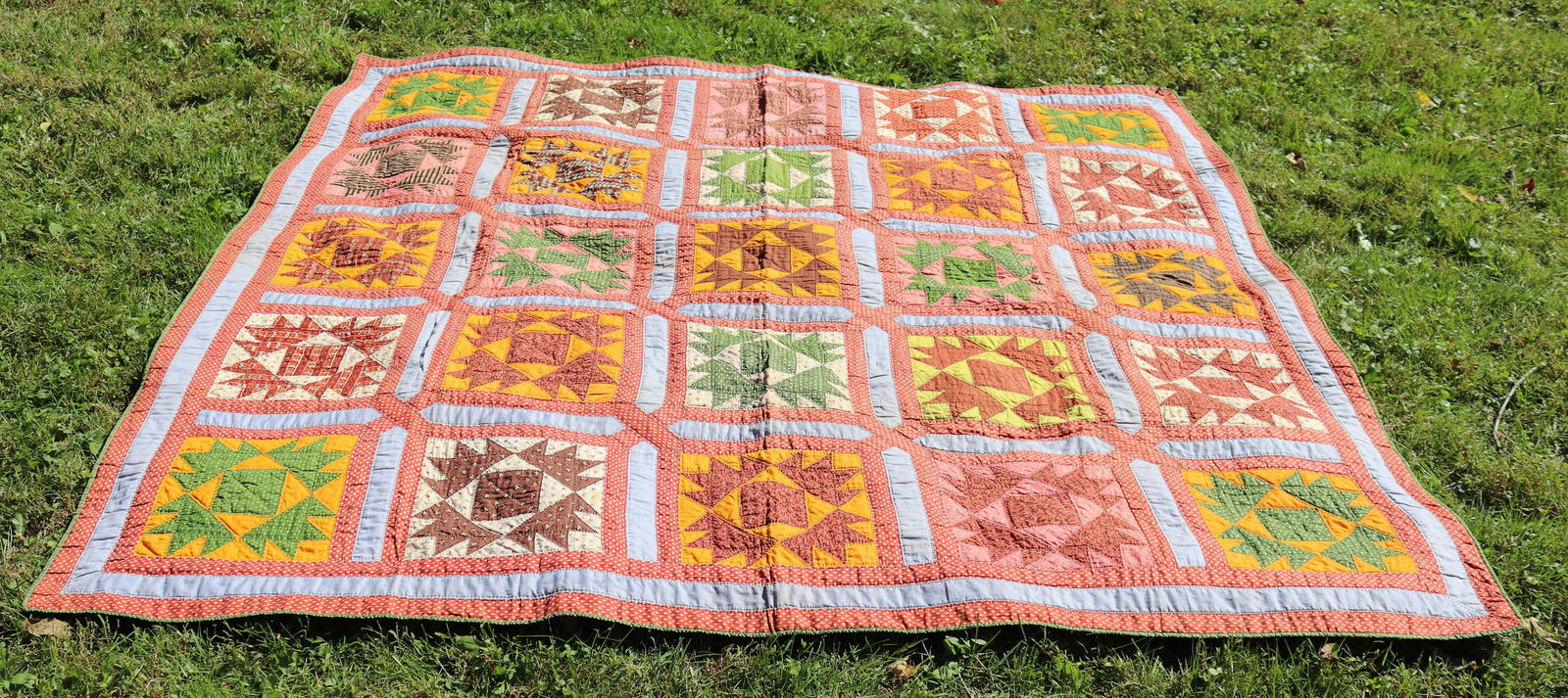 19TH CENTURY HAND STITCHED QUILT (1 of 4)