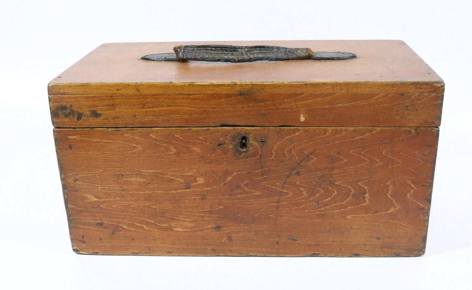 GRAIN PAINTED WOODEN STORAGE BOX (1 of 6)