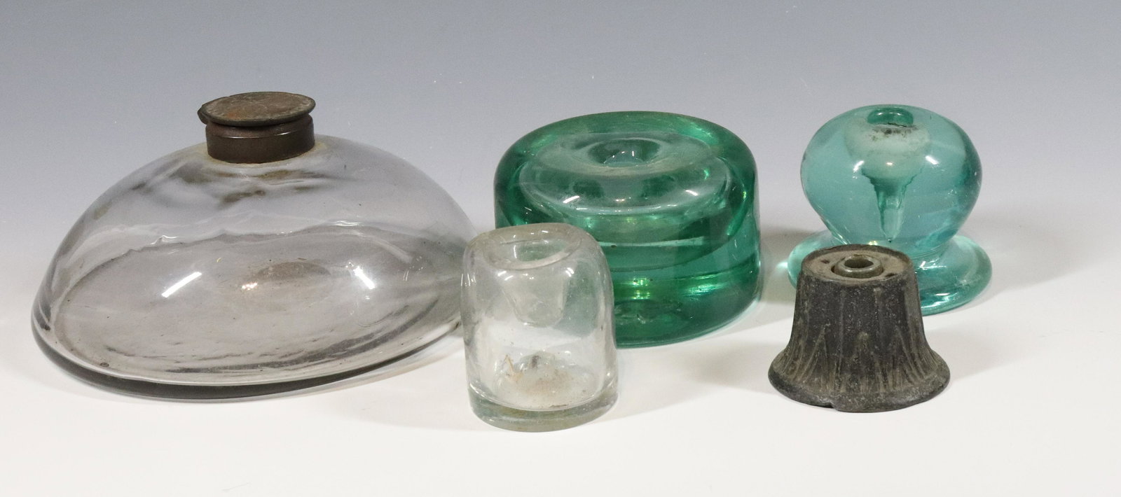 (5) BLOWN GLASS INKWELLS (1 of 3)