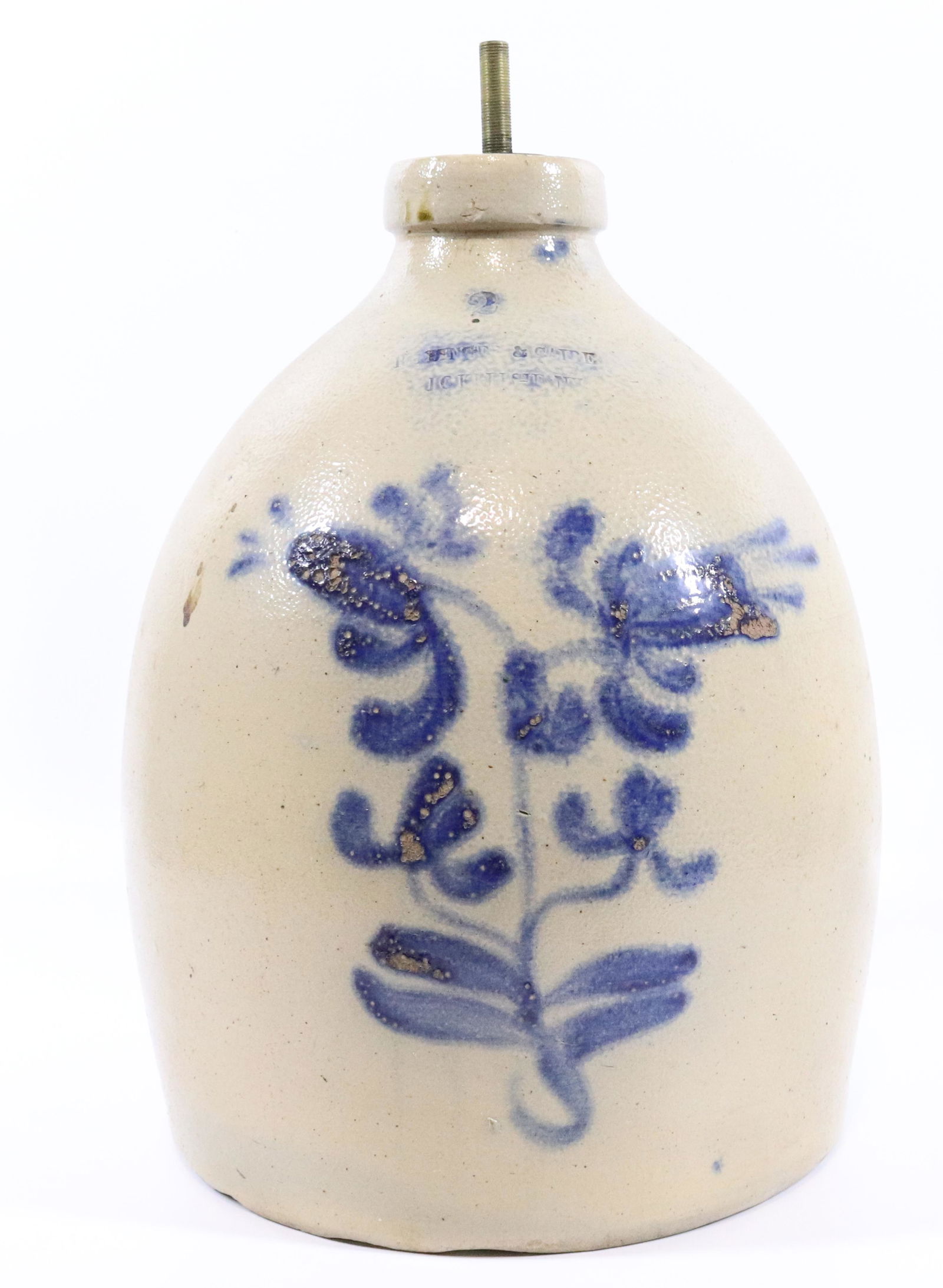 BLUE DECORATED STONEWARE JUG (1 of 6)