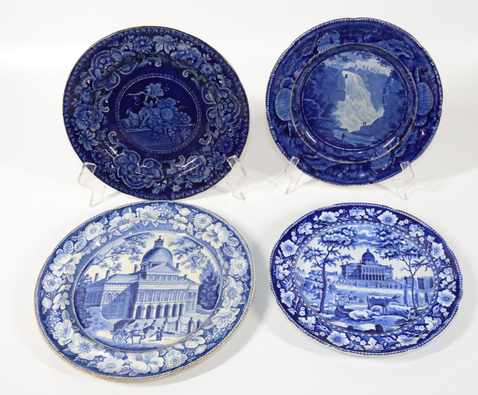 (2) BOSTON STATEHOUSE HISTORICAL BLUE PLATES (1 of 4)
