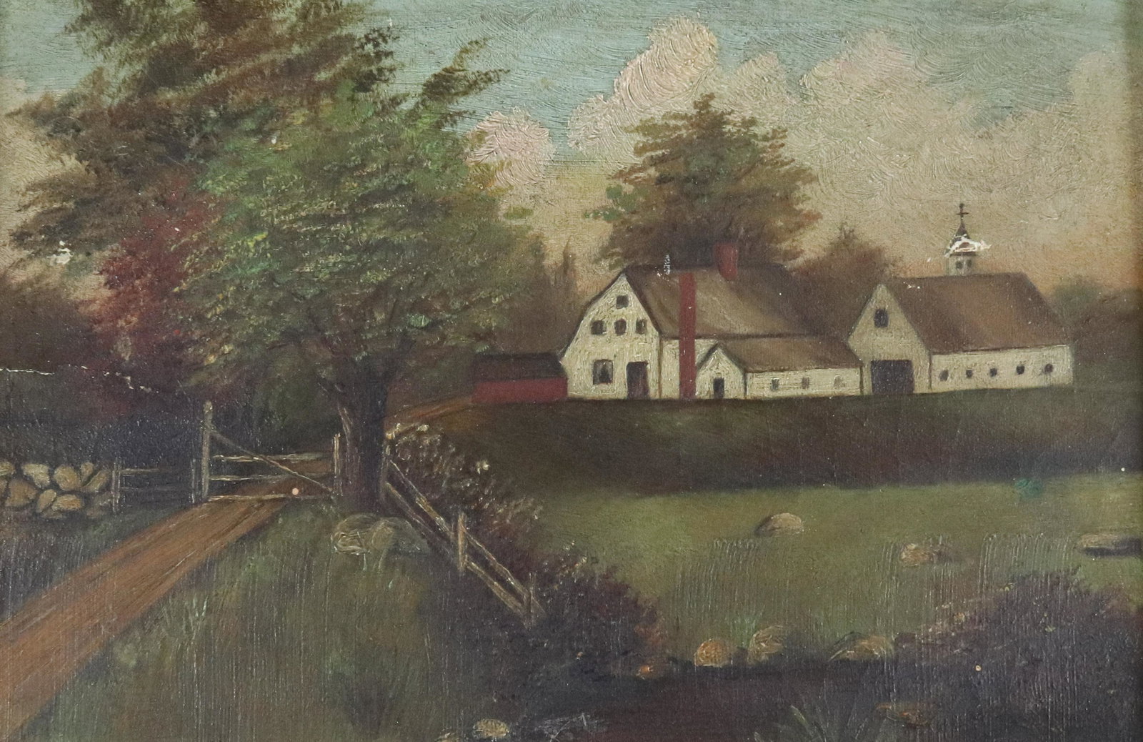 FOLK ART LANDSCAPE PAINTING (1 of 3)