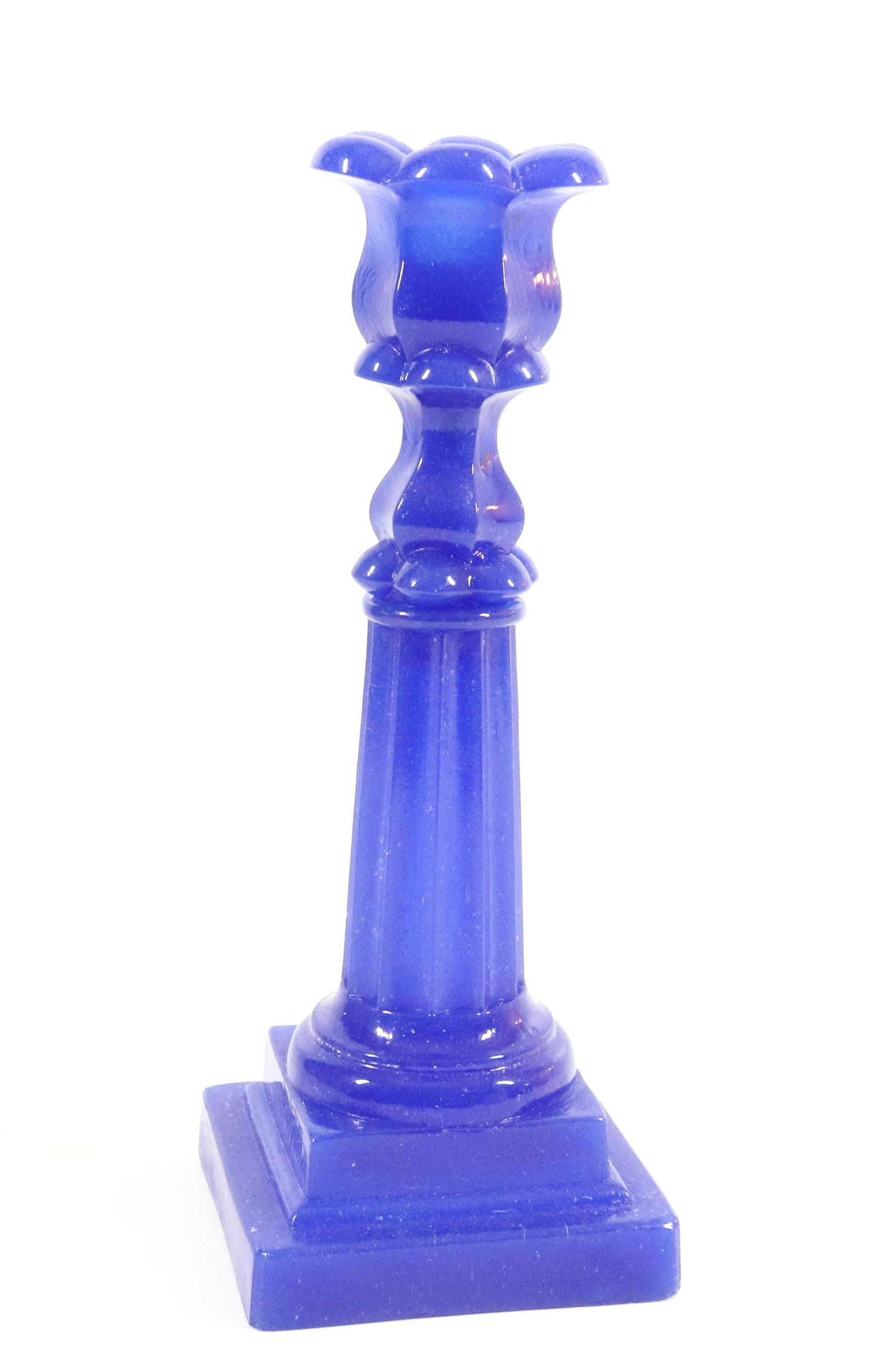 SANDWICH GLASS COLOR CANDLESTICK (1 of 6)