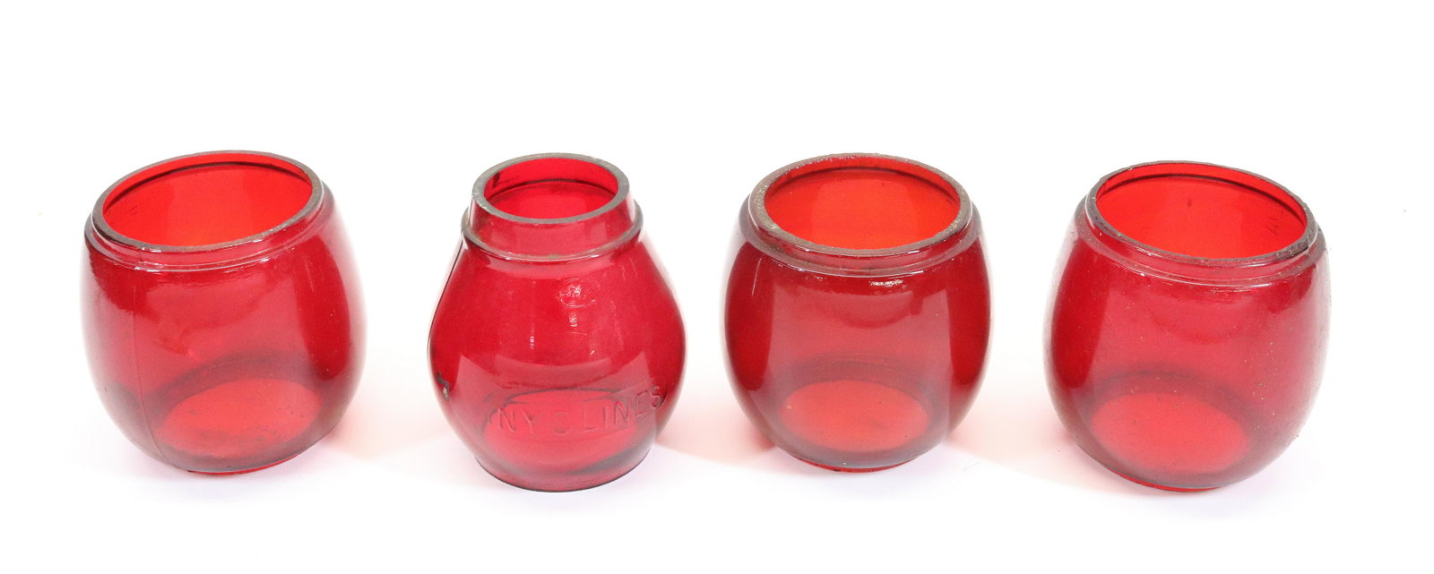 LOT OF RED RAILROAD LANTERN GLOBES (1 of 3)
