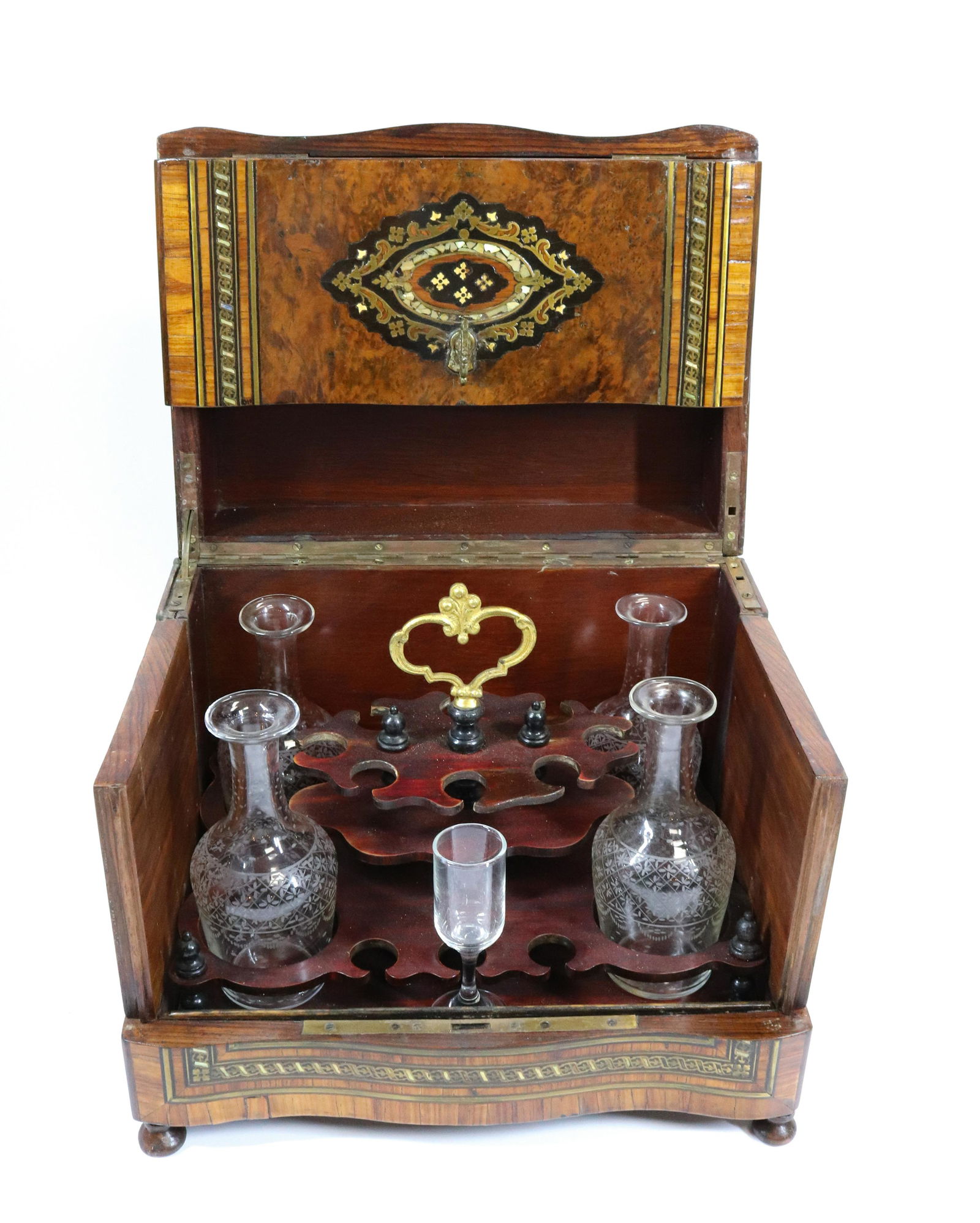 ENGLISH INLAID BOX WITH DECANTER SET (1 of 7)