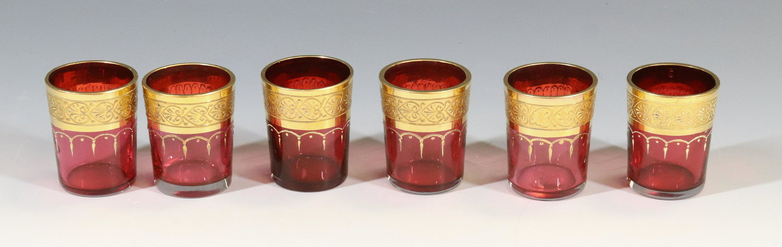 (6) CZECH OVERLAY CORDIALS (1 of 4)