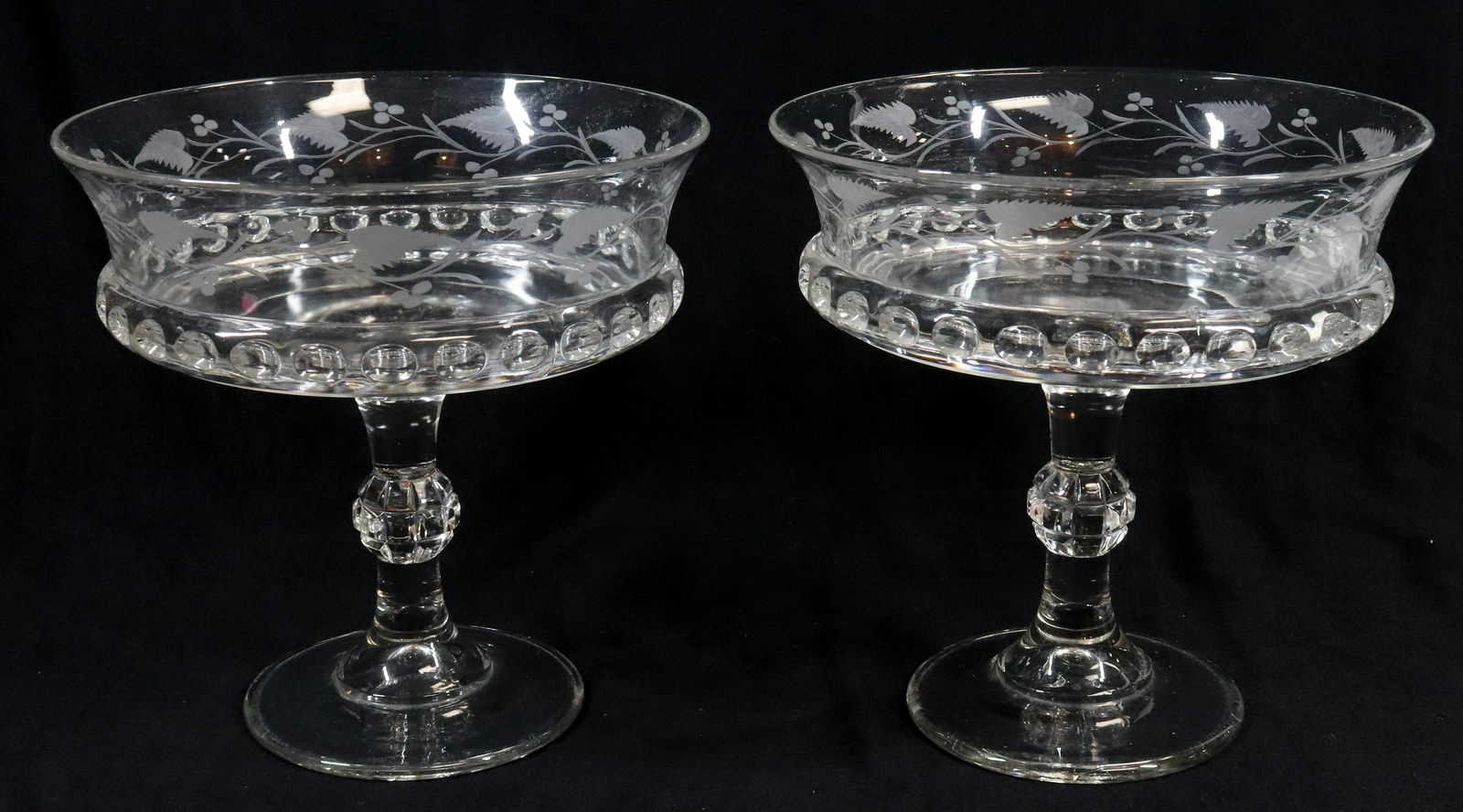 AMERICAN PATTERN GLASS PAIR COMPOTES (1 of 4)