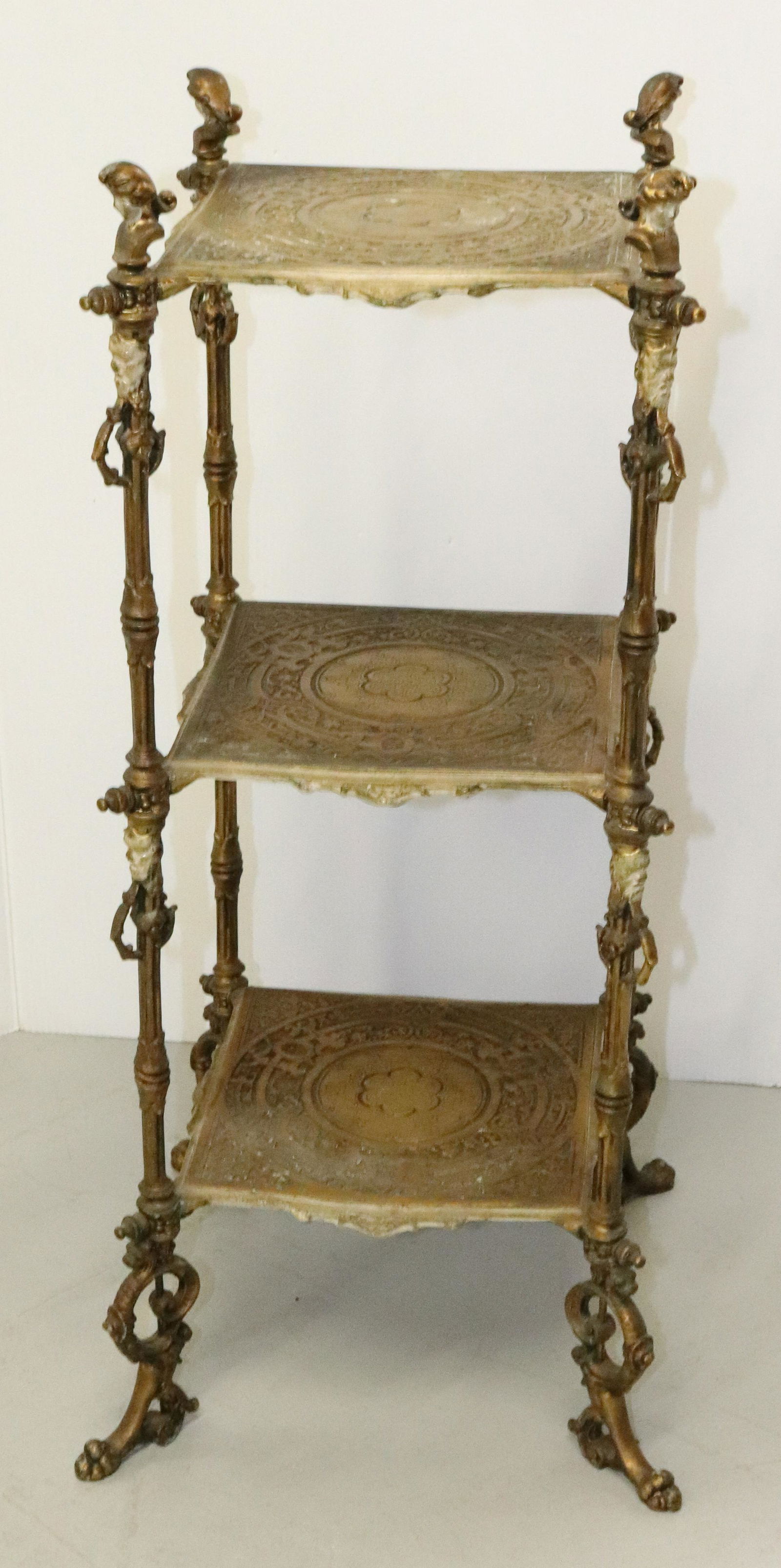 FRENCH 19TH CENTURY WHITE BRONZE STAND (1 of 8)