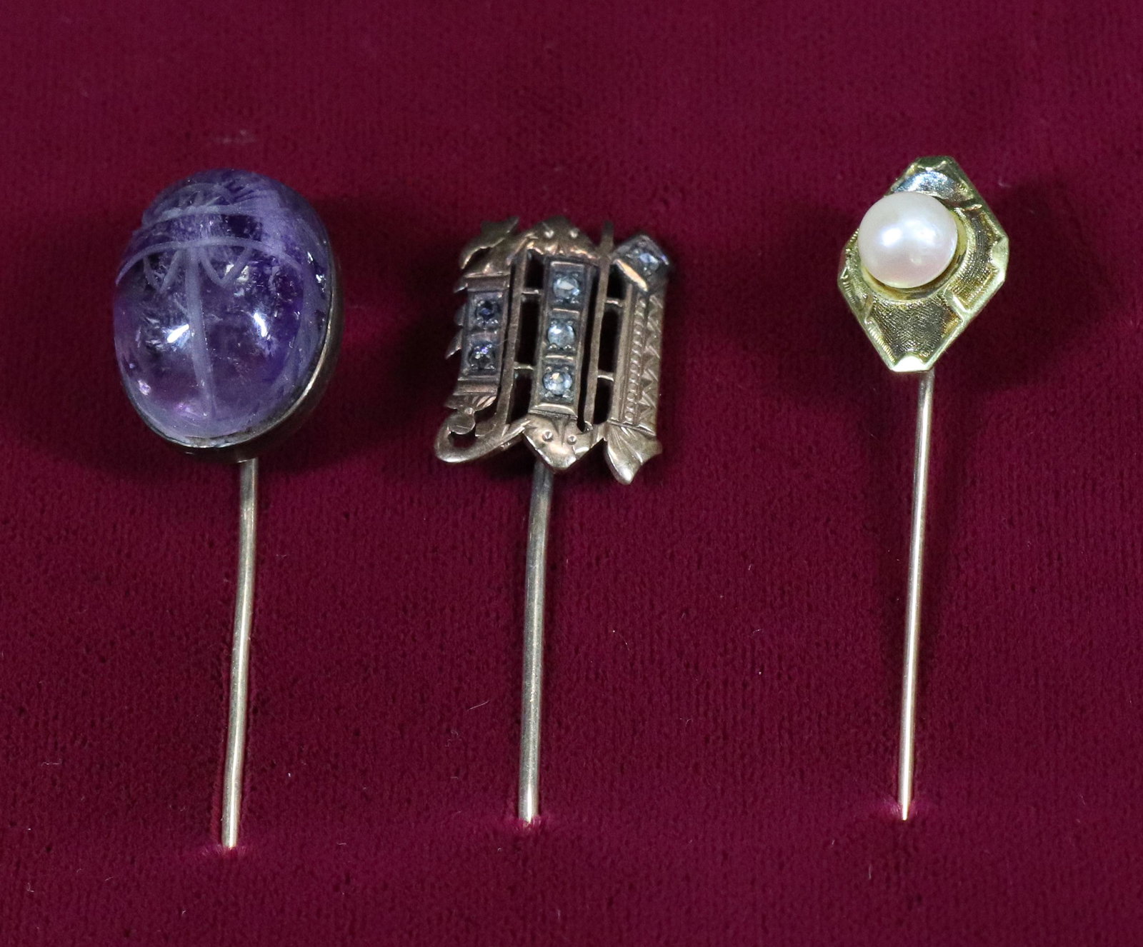 (3) 10K GOLD STICK PINS (1 of 5)