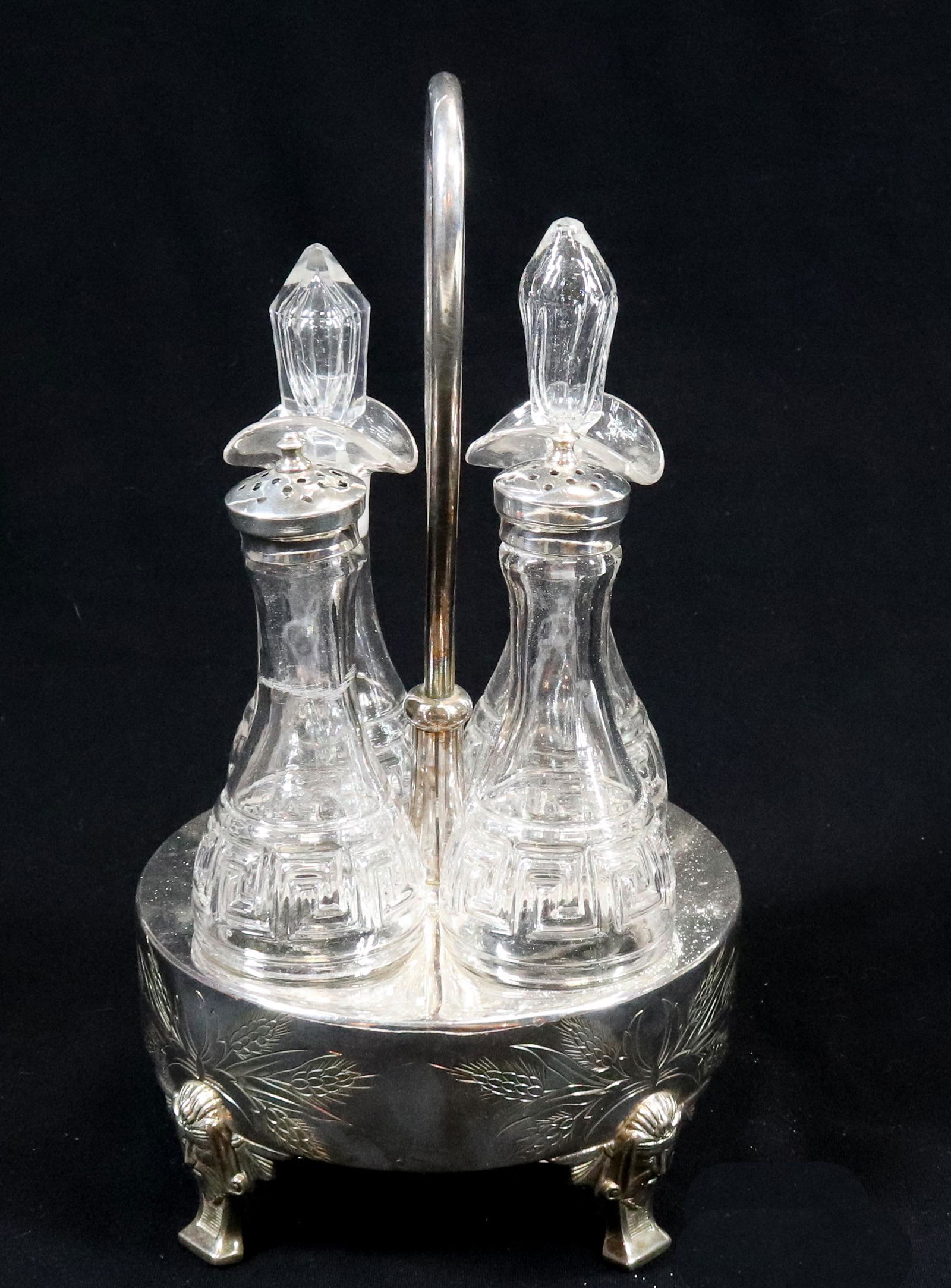 VICTORIAN SILVERPLATE CASTOR SET (1 of 3)