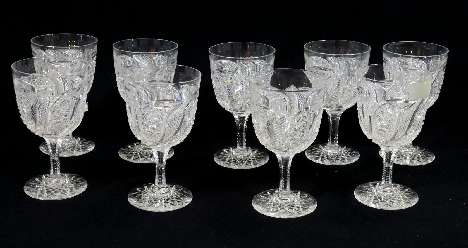 (9) AMERICAN BRILLIANT CUT GLASS GOBLETS (1 of 7)