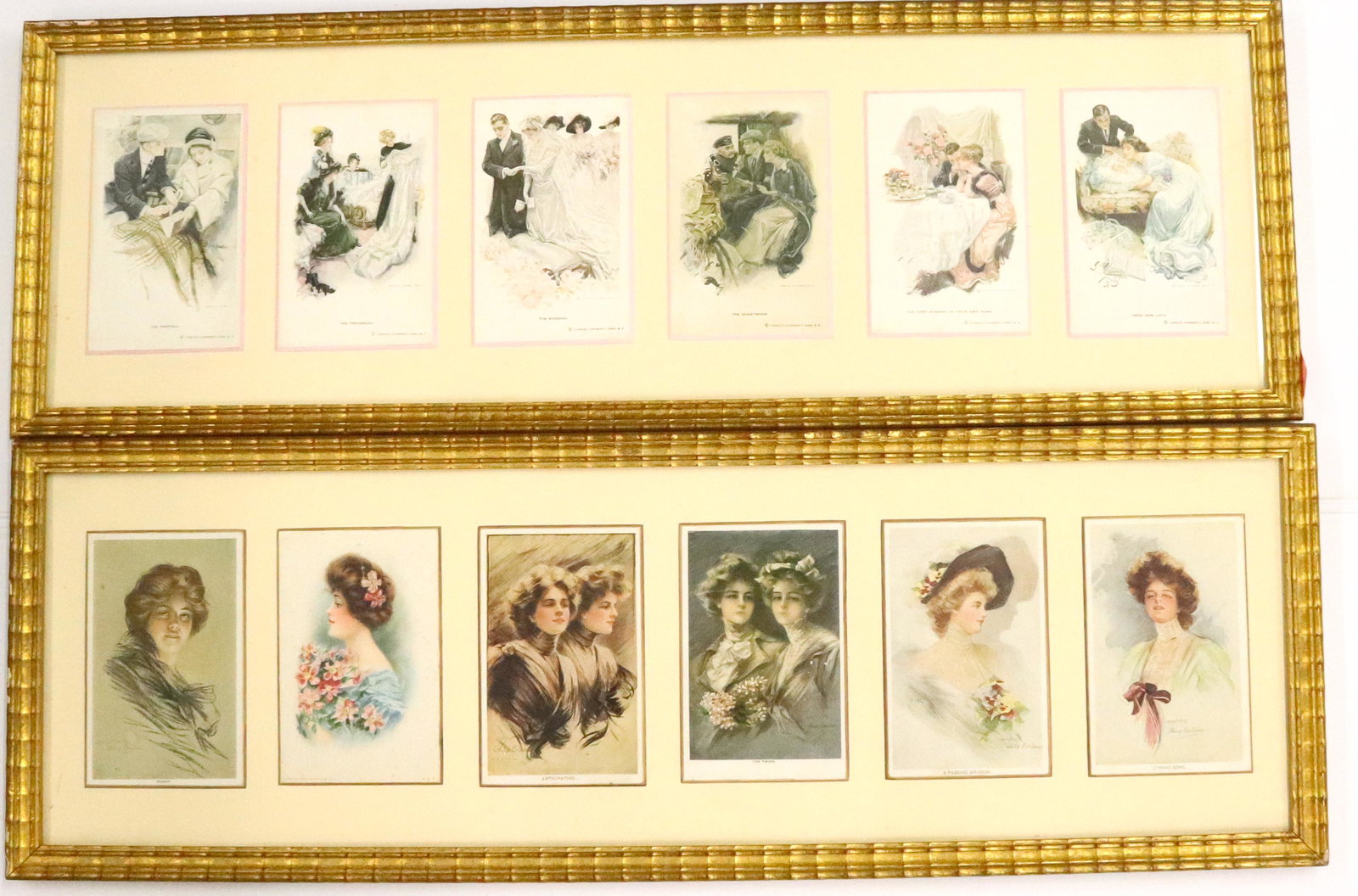 TWO FRAMED POSTCARD GROUPS (1 of 7)