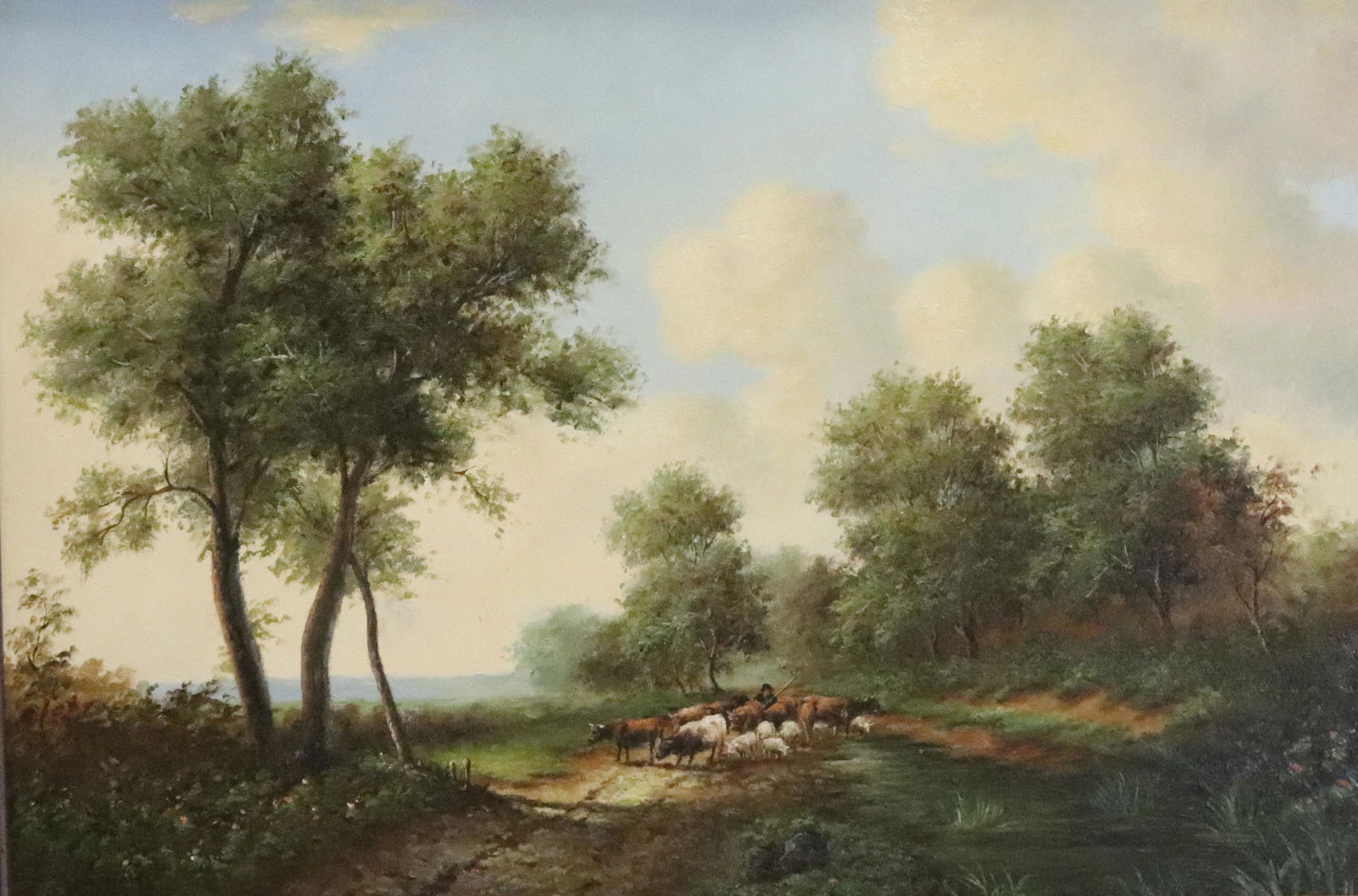 LARGE PASTORAL SCENE OIL ON CANVAS (1 of 5)