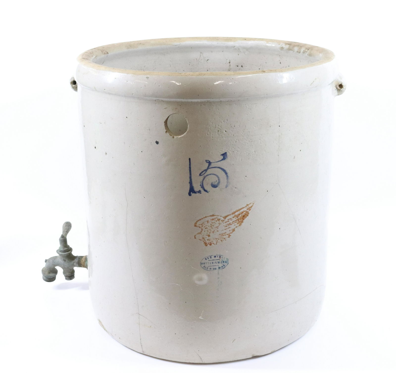 LARGE RED WING STONEWARE CROCK (1 of 7)