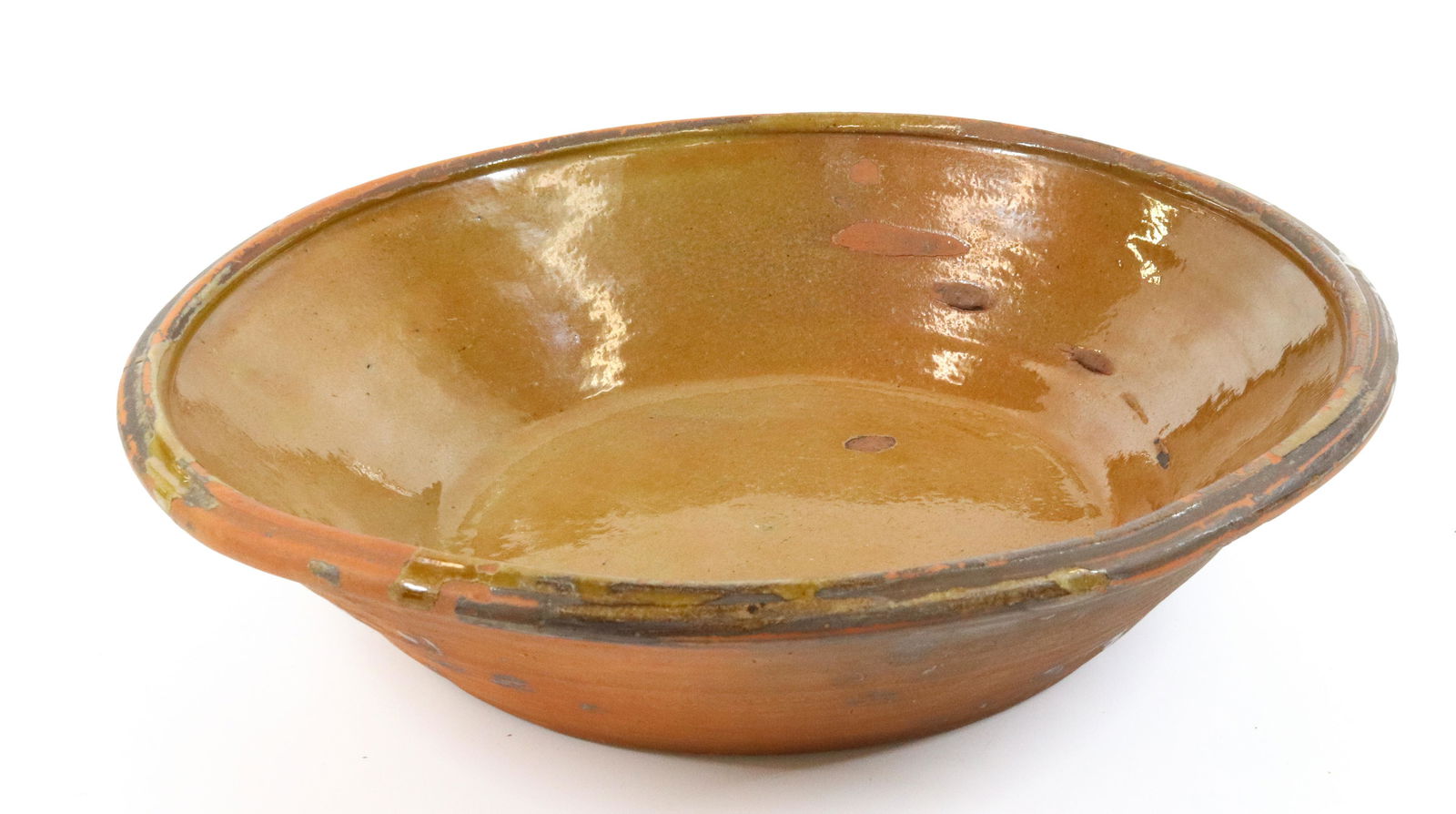 GLAZED REDWARE MILK COOLING PAN (1 of 4)