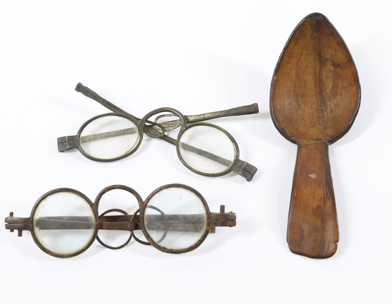 EARLY EYEGLASSES AND CARVED SPOON (1 of 2)