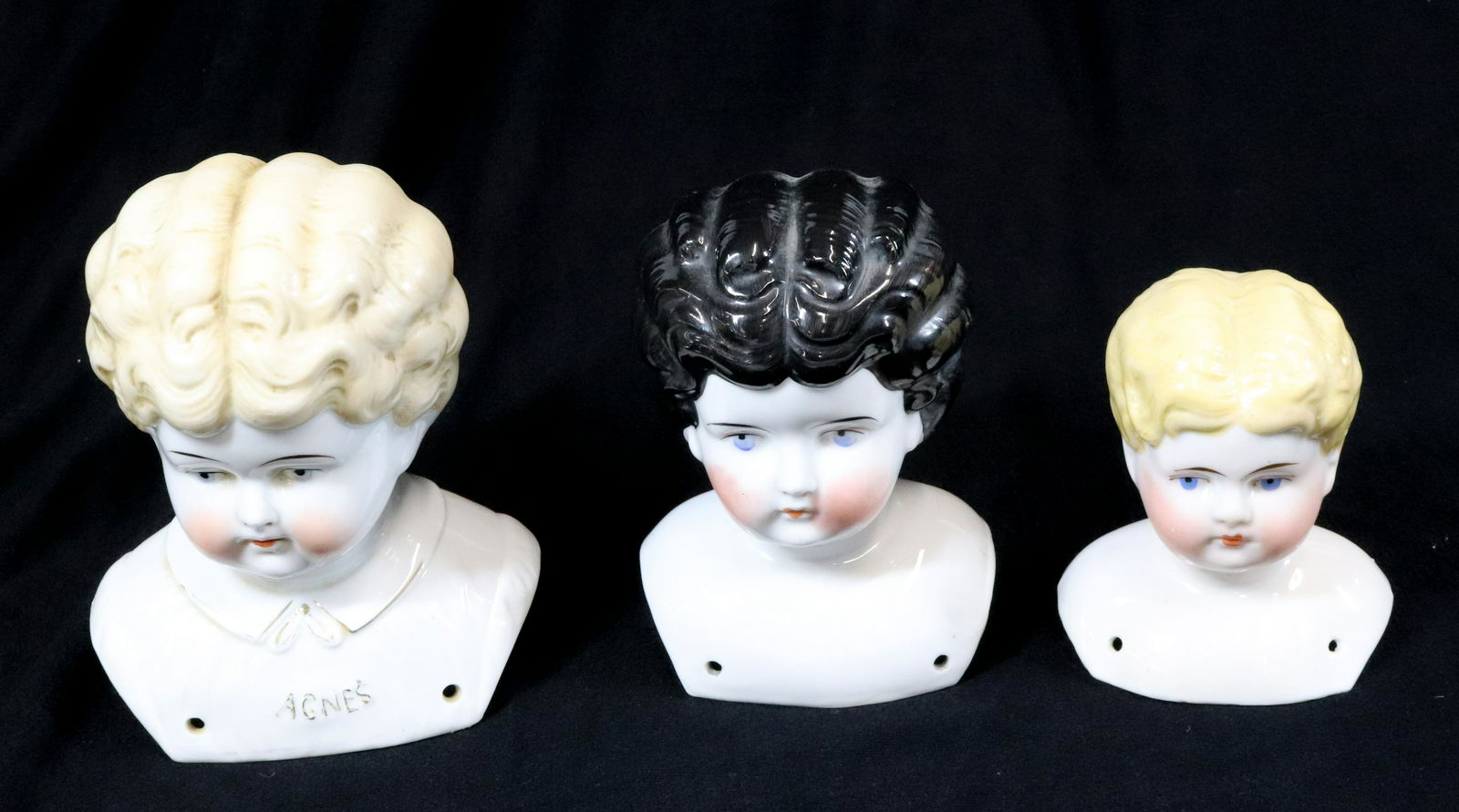 (3) PORCELAIN DOLL HEADS (1 of 4)