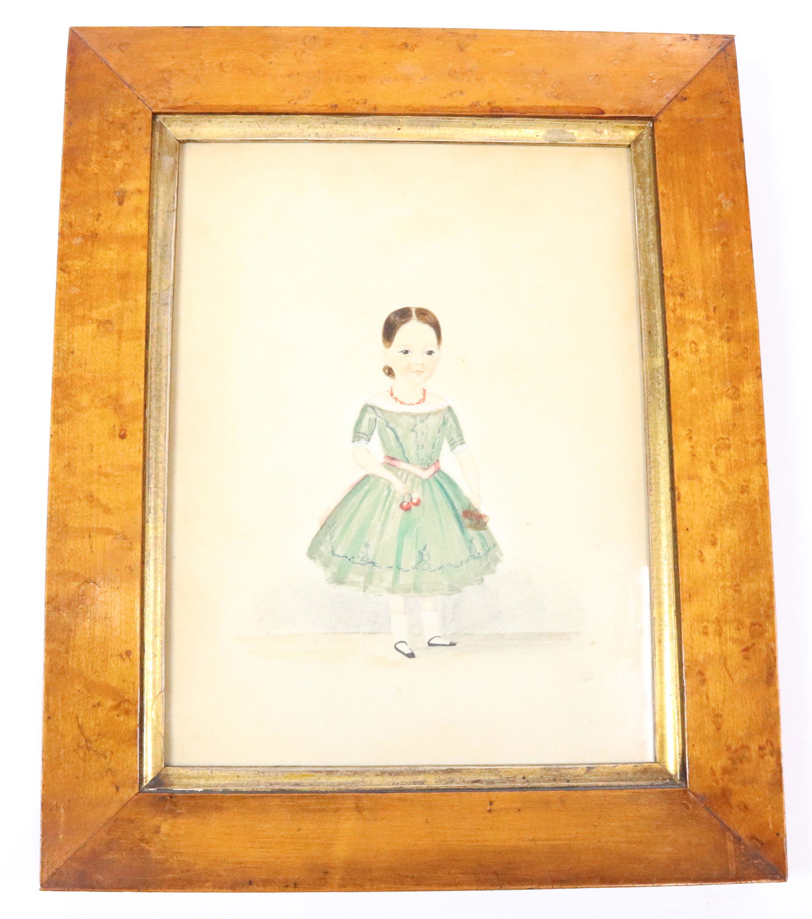 19TH C. WATERCOLOR OF YOUNG GIRL (1 of 3)