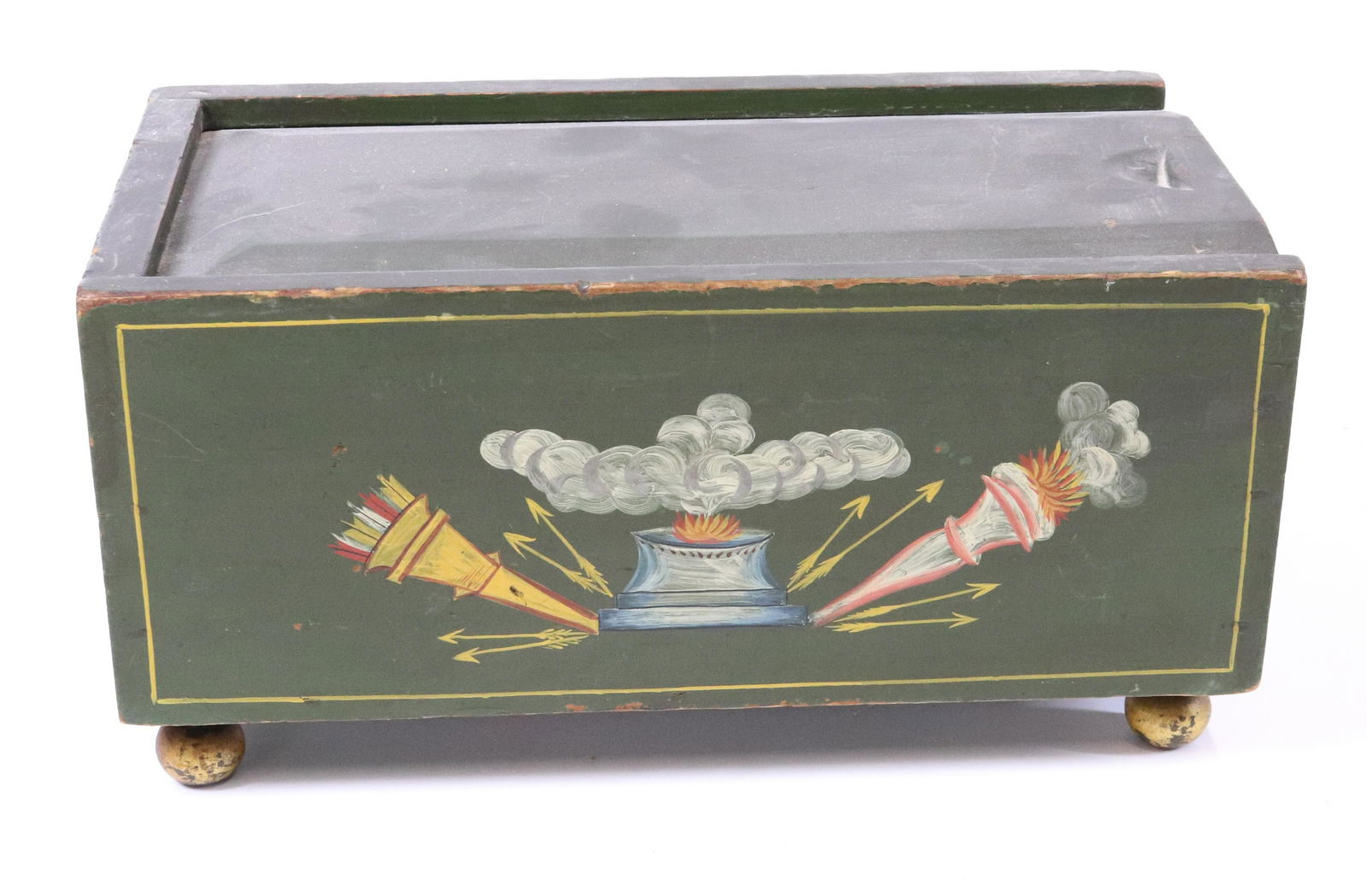 PAINT DECORATED SLIDE LID BOX (1 of 5)