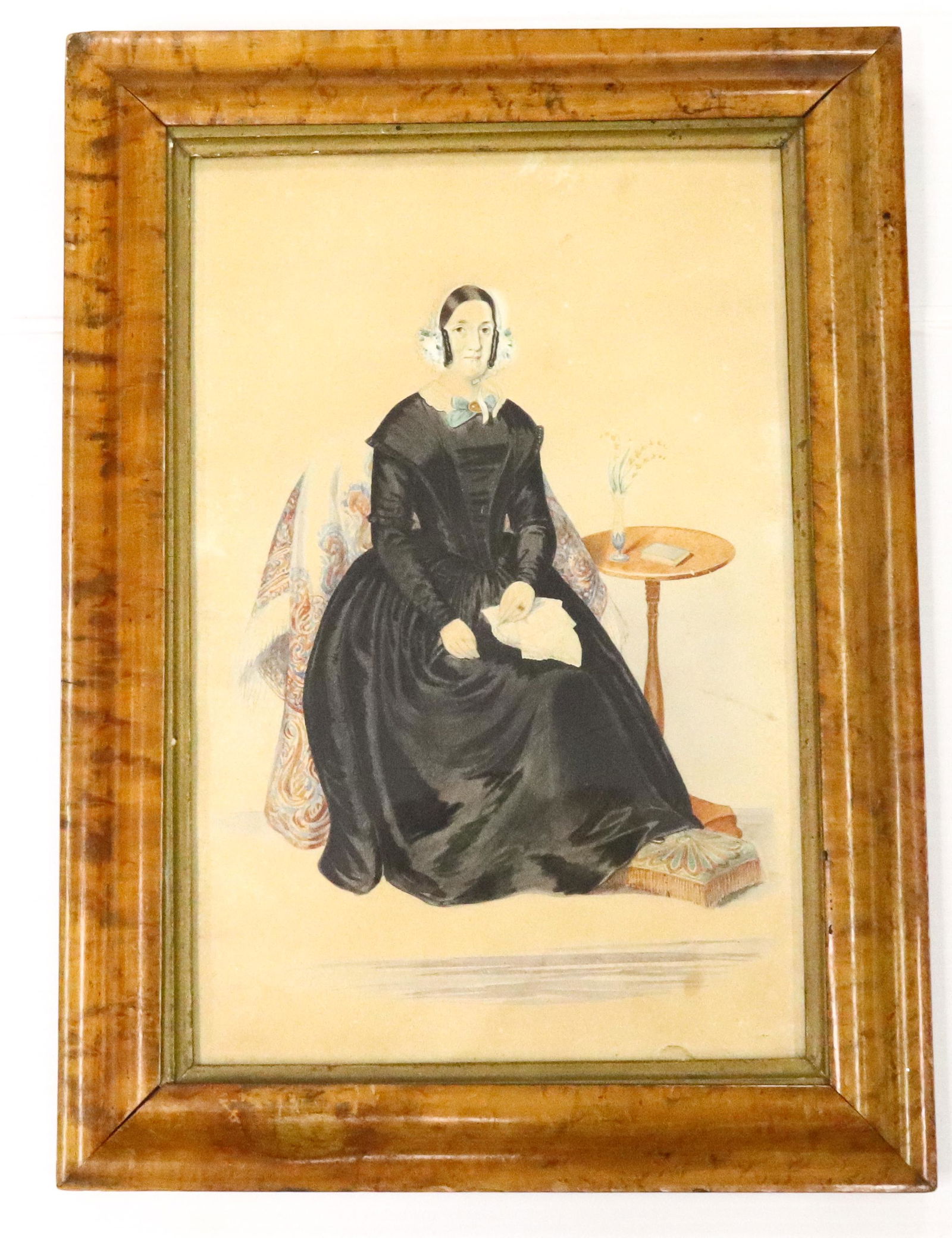 19TH C. WATERCOLOR OF A WOMAN (1 of 4)