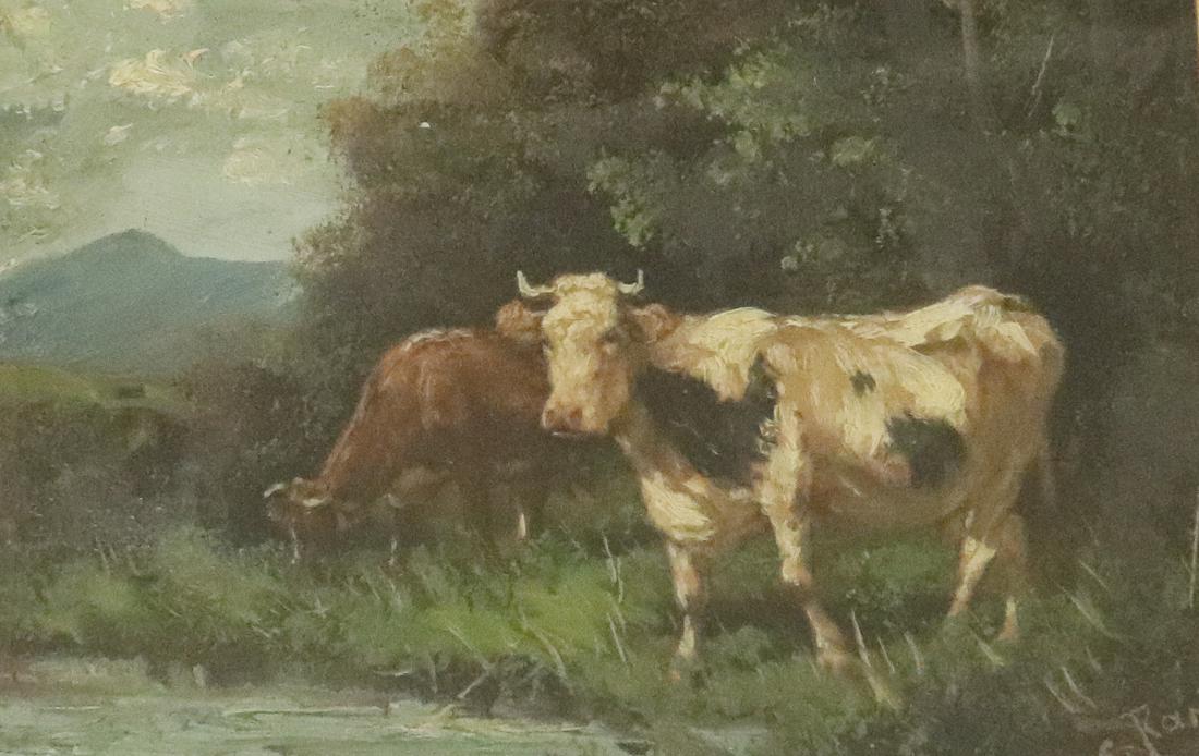 ANTIQUE OIL PAINTING OF COWS (1 of 5)