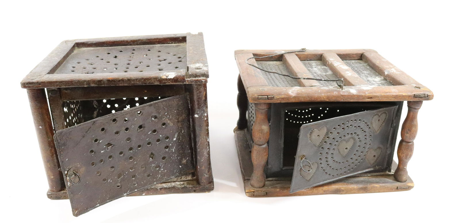 (2) PUNCHED TIN FOOTWARMERS (1 of 5)