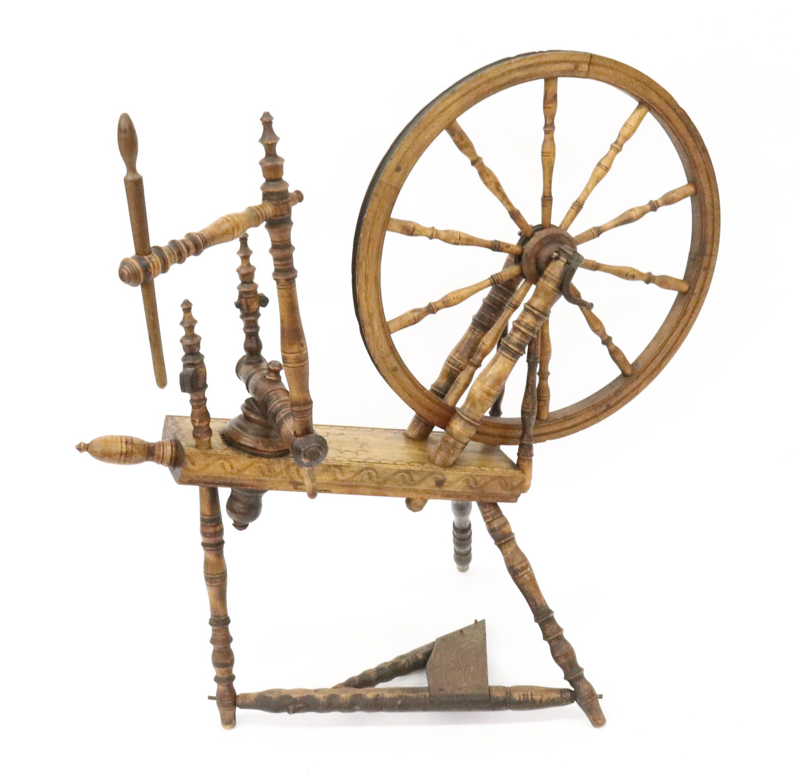 19TH C. DECORATED SPINNING WHEEL (1 of 4)