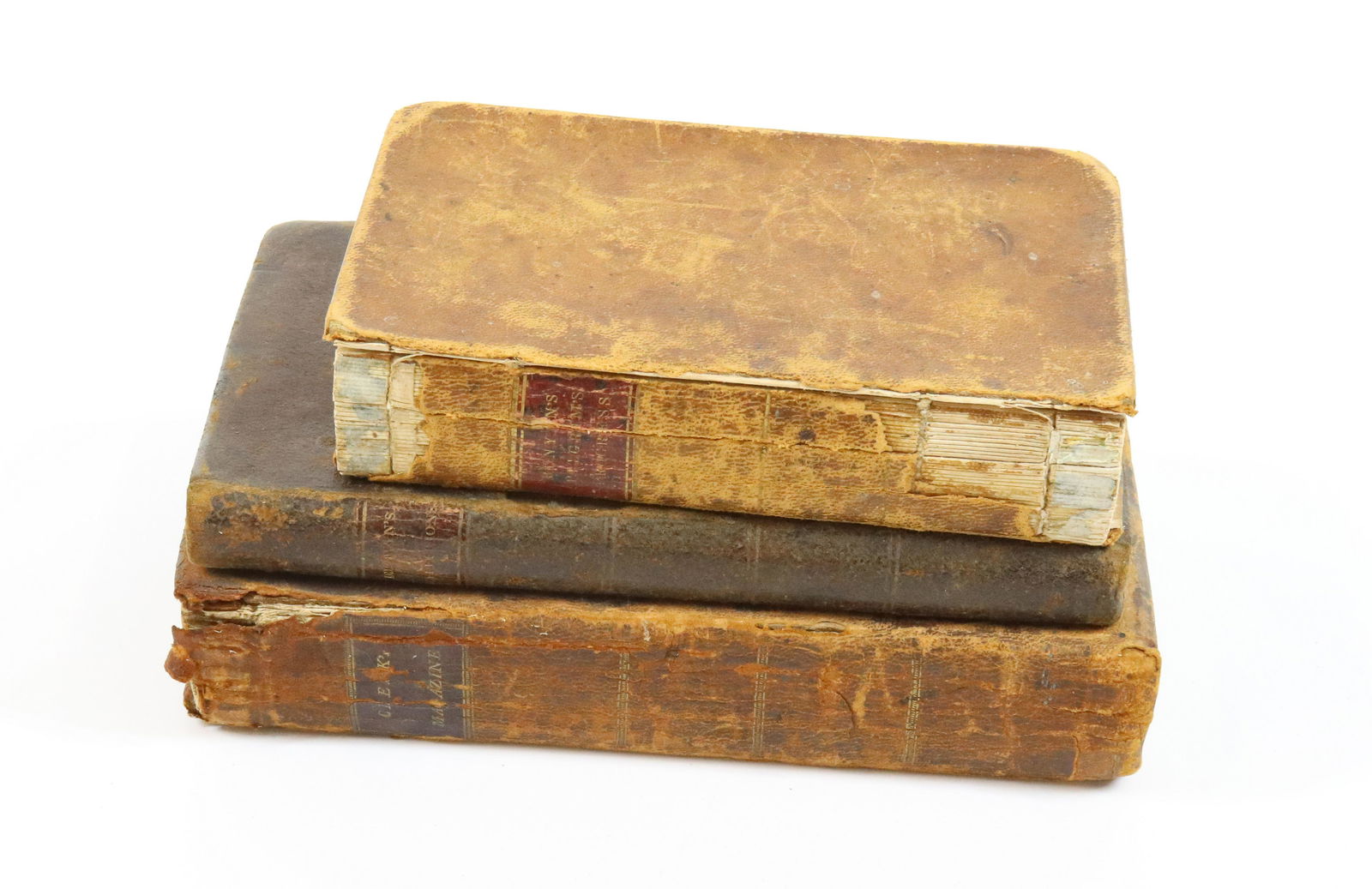 (3) ANTIQUE LEATHER BOUND BOOKS (1 of 6)