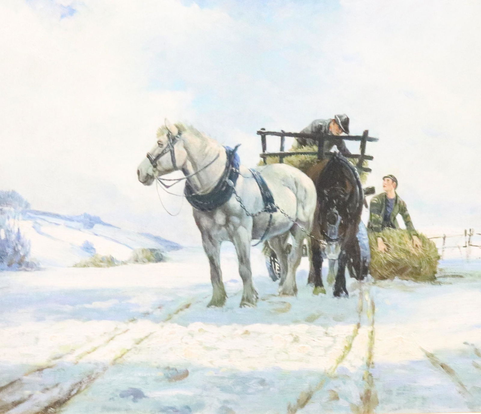 FRAMED COUNTRY SCENE OIL ON CANVAS (1 of 3)