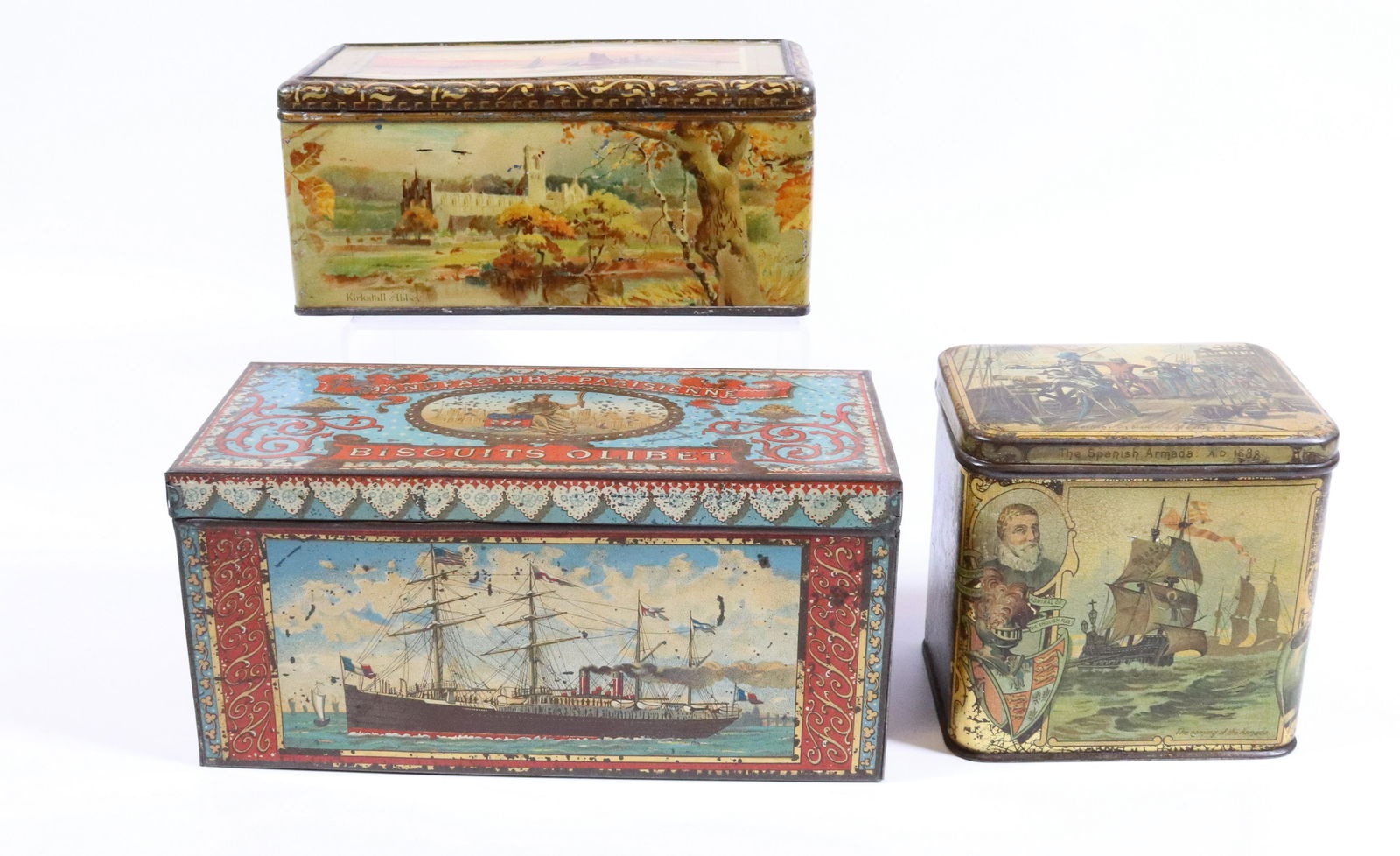 (3) ANTIQUE BISCUIT TINS (1 of 8)