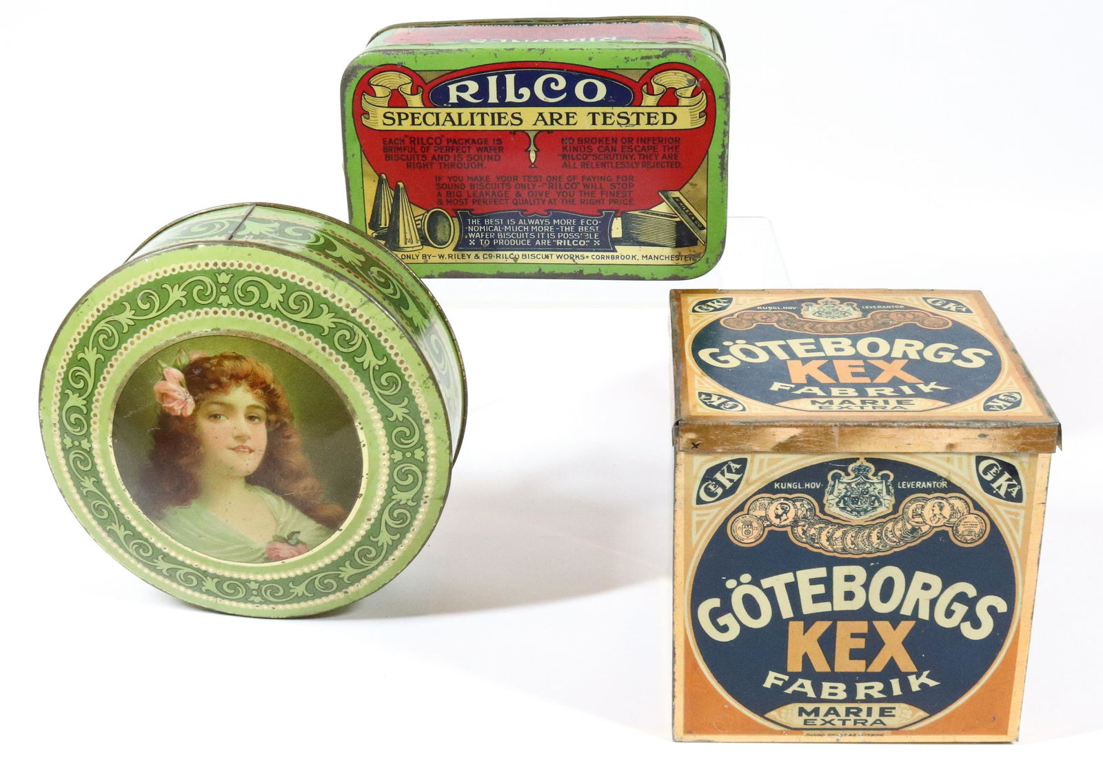 (3) ANTIQUE BISCUIT TINS (1 of 3)