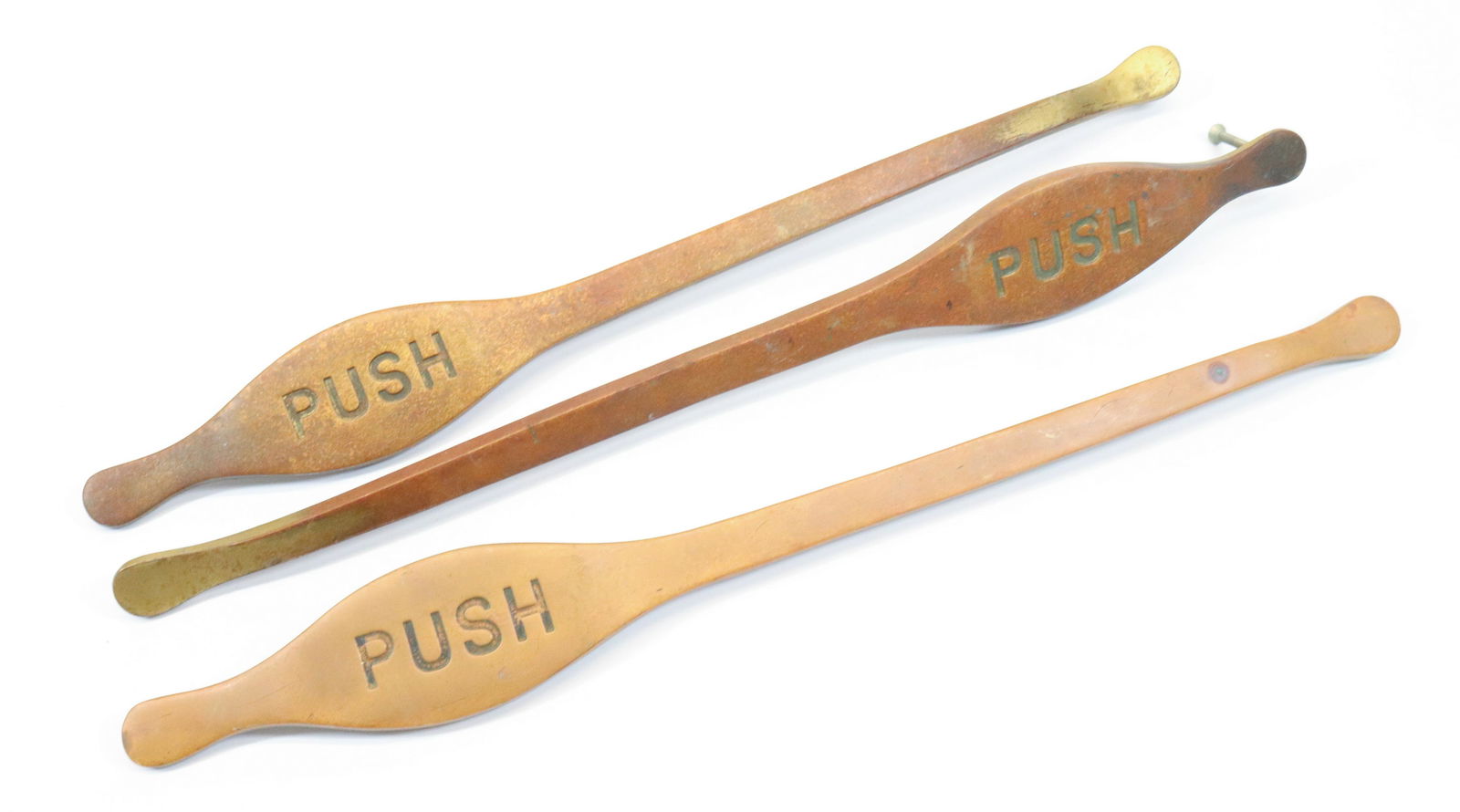 (3) VINTAGE DOOR PUSH BARS (1 of 2)