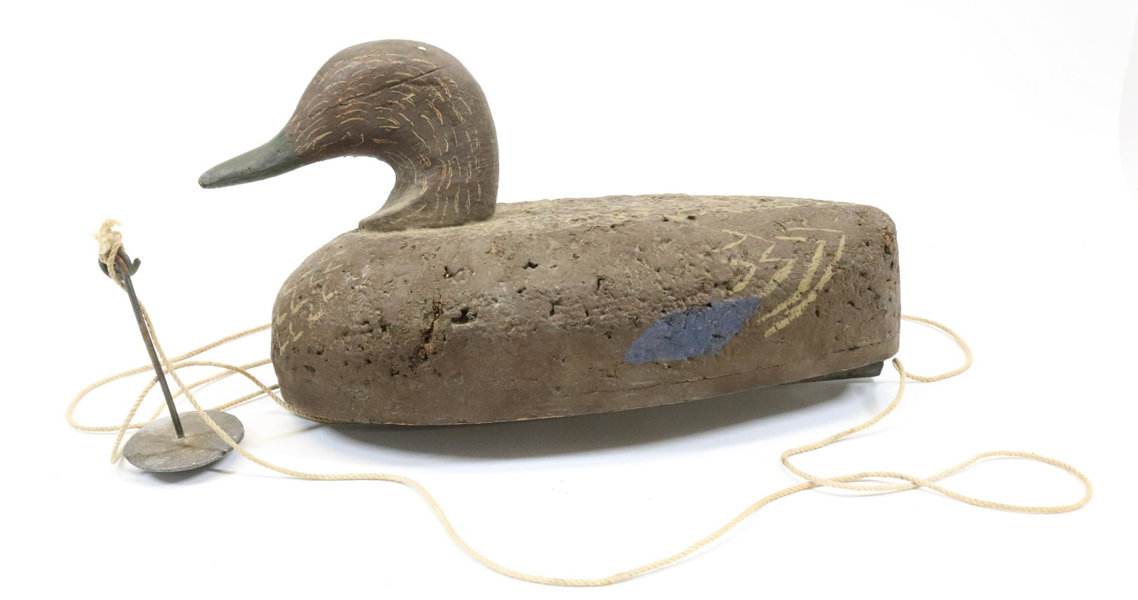 VINTAGE DUCK DECOY: CORK WITH HAND PAINTED HEAD. 15" L. UPDATED 2023 Terms for Purchasing and Shipping of Auction Items. Please read carefully before bidding. All payments for purchases will be made through LiveAuctionee