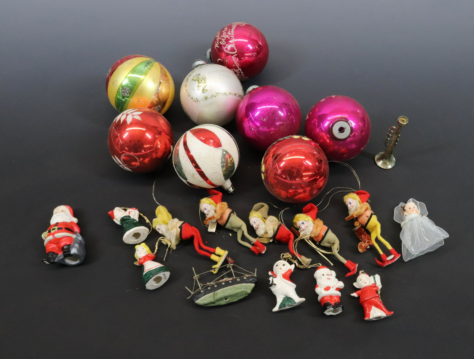 LOT OF VINTAGE CHRISTMAS ITEMS: MERCURY GLASS BALLS AND VARIOUS ORNAMENTS. UPDATED 2023 Terms for Purchasing and Shipping of Auction Items. Please read carefully before bidding. All payments for purchases will be made through LiveAu