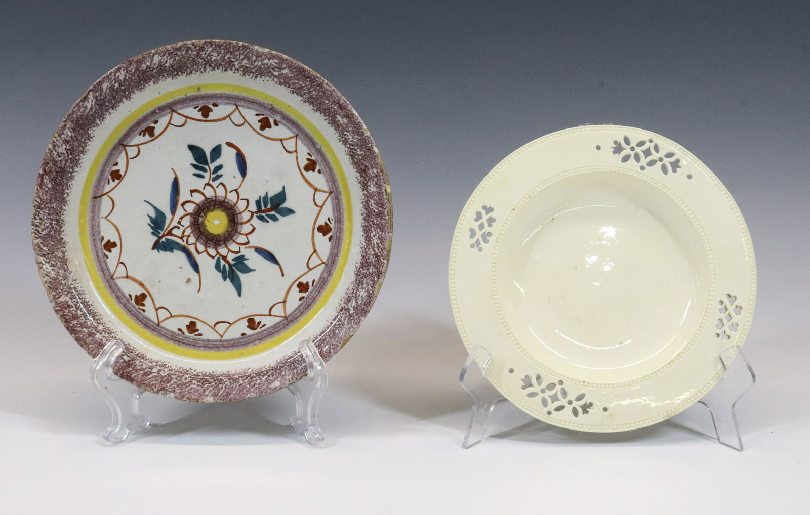 EARLY CREAMWARE AND DELFT PLATES (1 of 2)