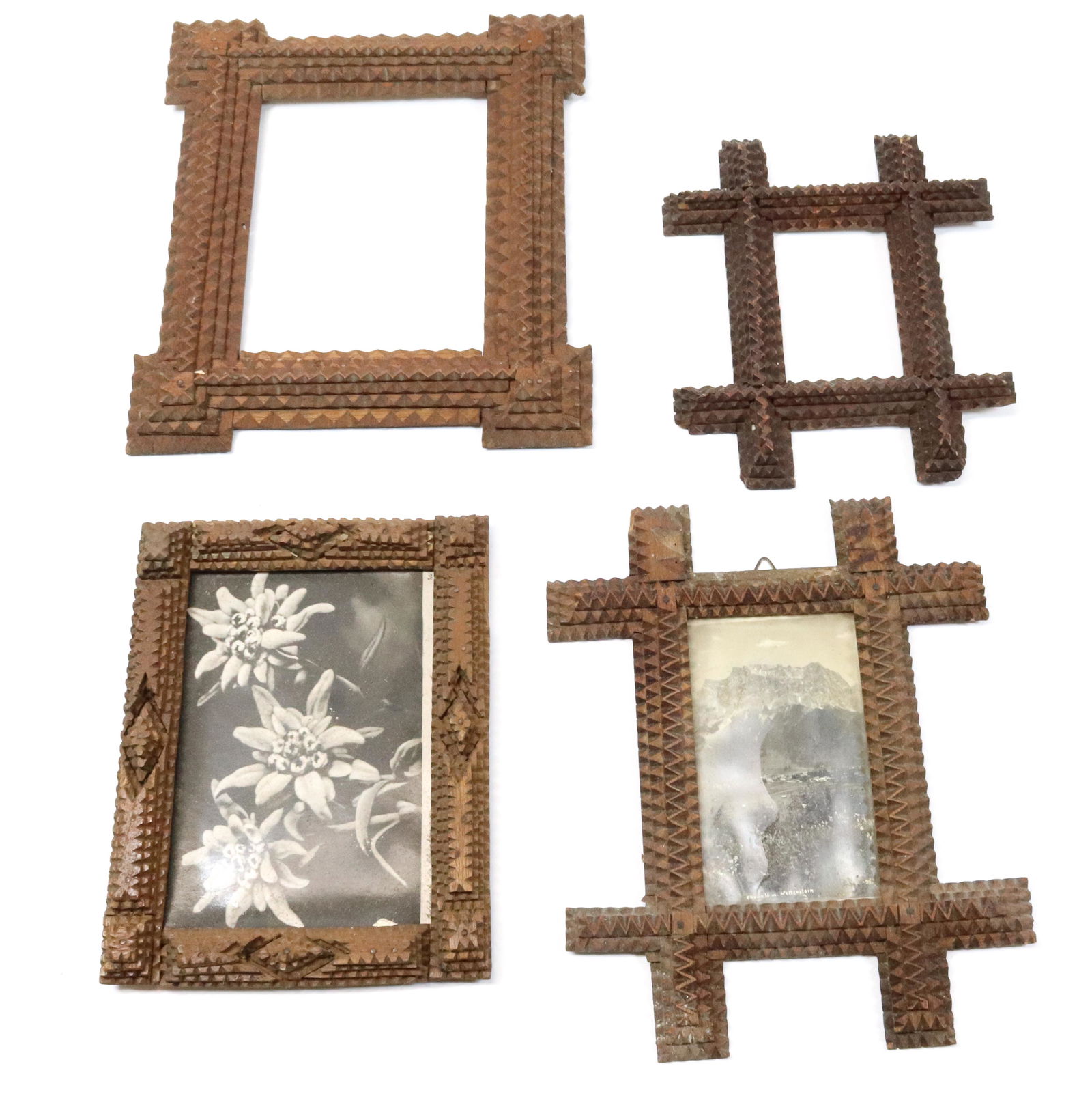 LOT OF (4) TRAMP ART FRAMES (1 of 6)
