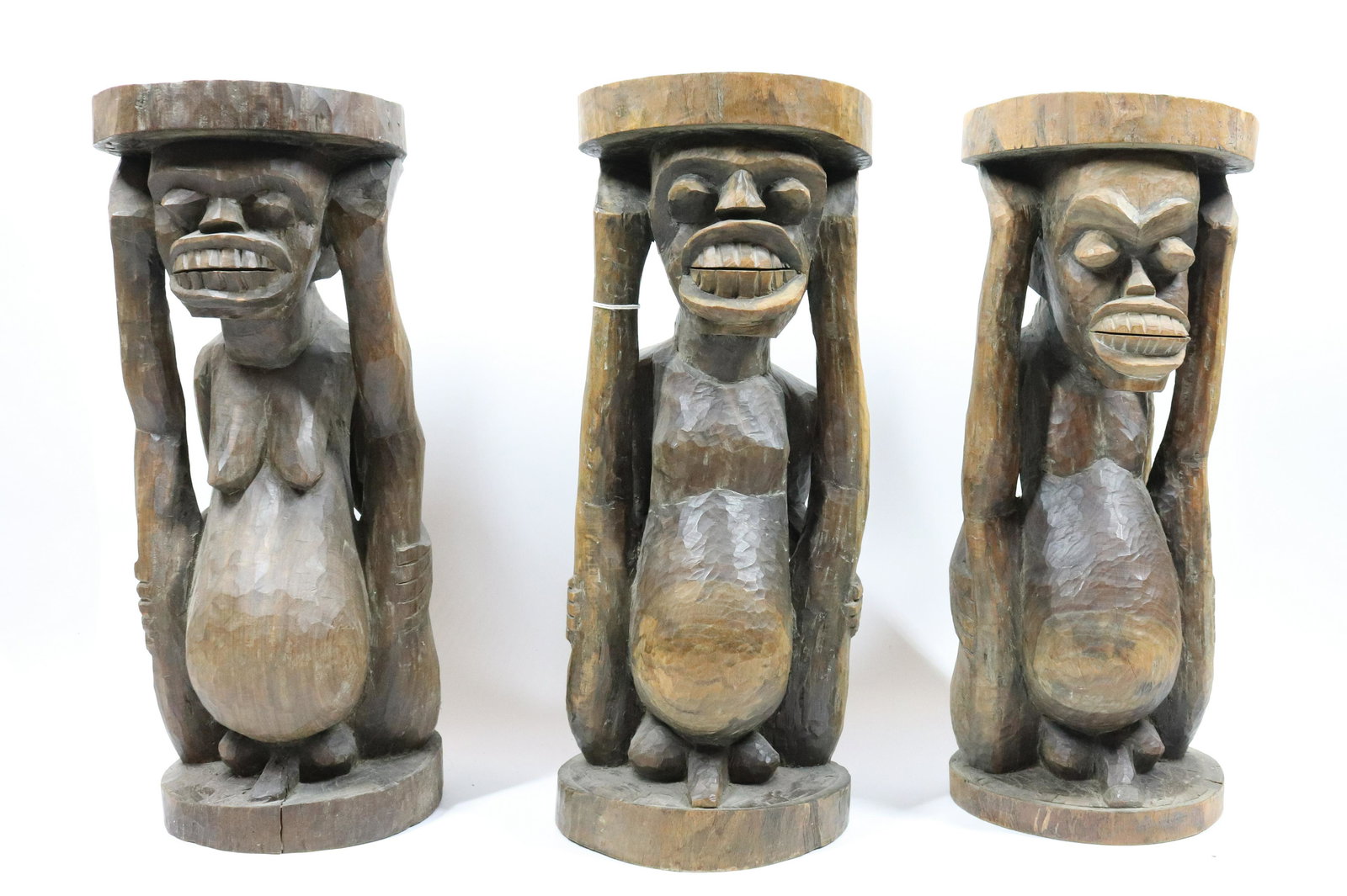 LOT OF (3) AFRICAN CARVINGS (1 of 5)