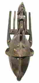 LARGE CARVED AFRICAN MASK (1 of 6)
