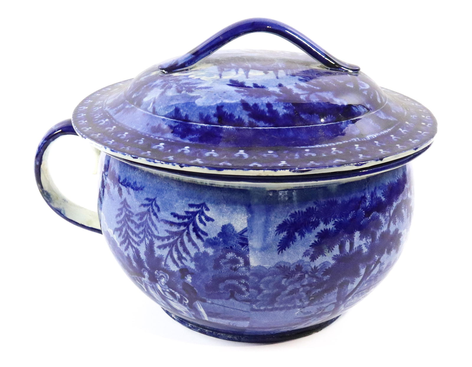 HISTORICAL BLUE STAFFORDSHIRE CHAMBER POT (1 of 7)
