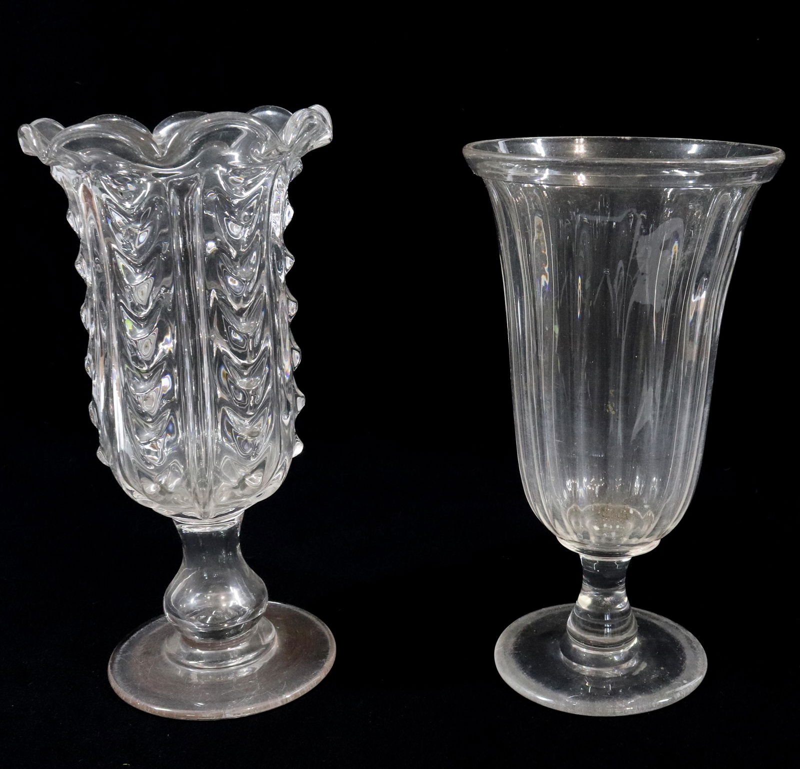 (2) BLOWN IN MOLD CELERY VASES (1 of 3)