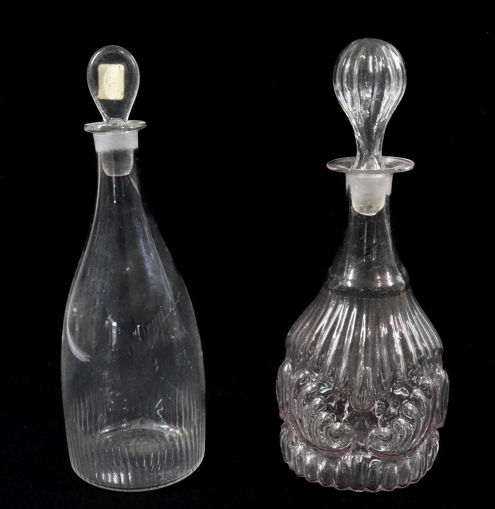 (2) EARLY GLASS DECANTERS (1 of 3)