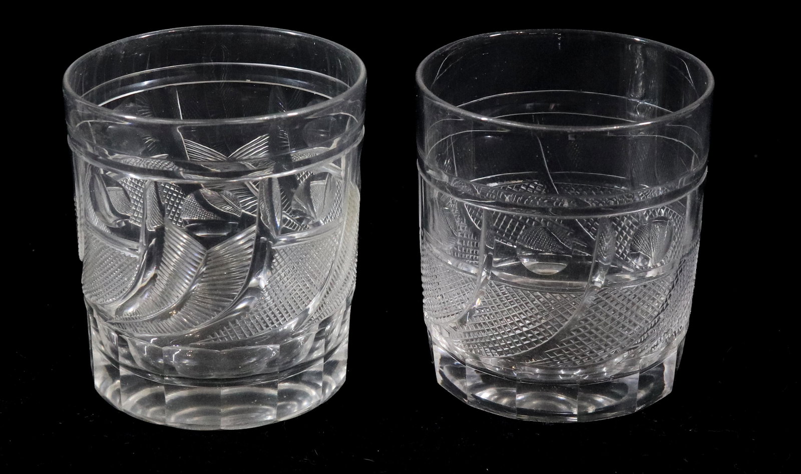 (2) EARLY PITTSBURGH CUT GLASS TUMBLERS (1 of 4)