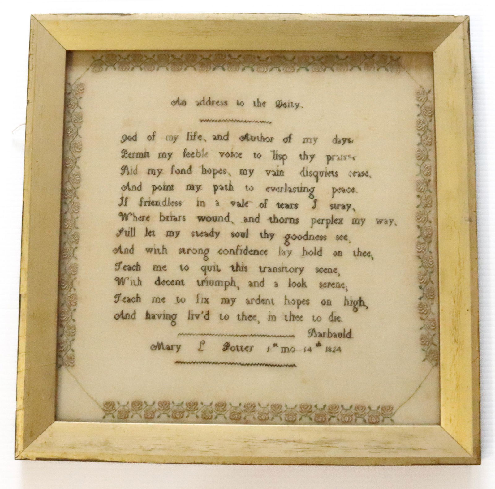 19TH CENTURY  NEW YORK, QUAKER SAMPLER (1 of 4)