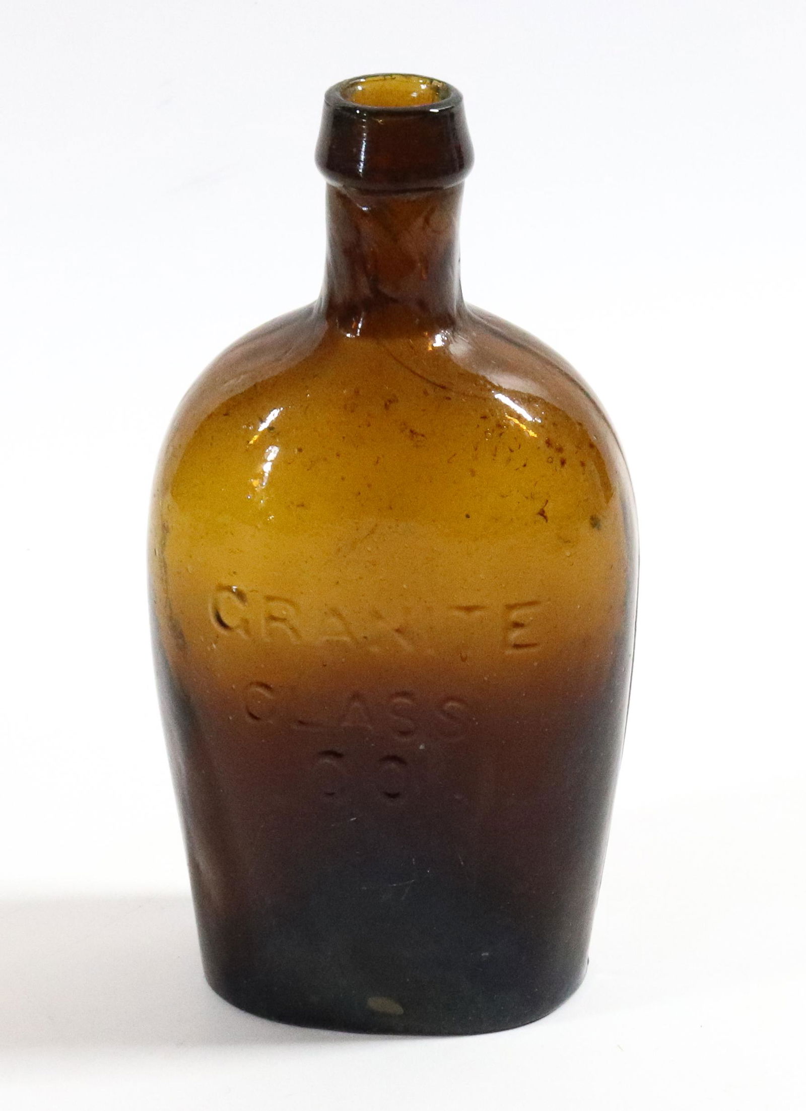 GRANITE GLASS CO. STODDARD AMBER FLASK (1 of 5)