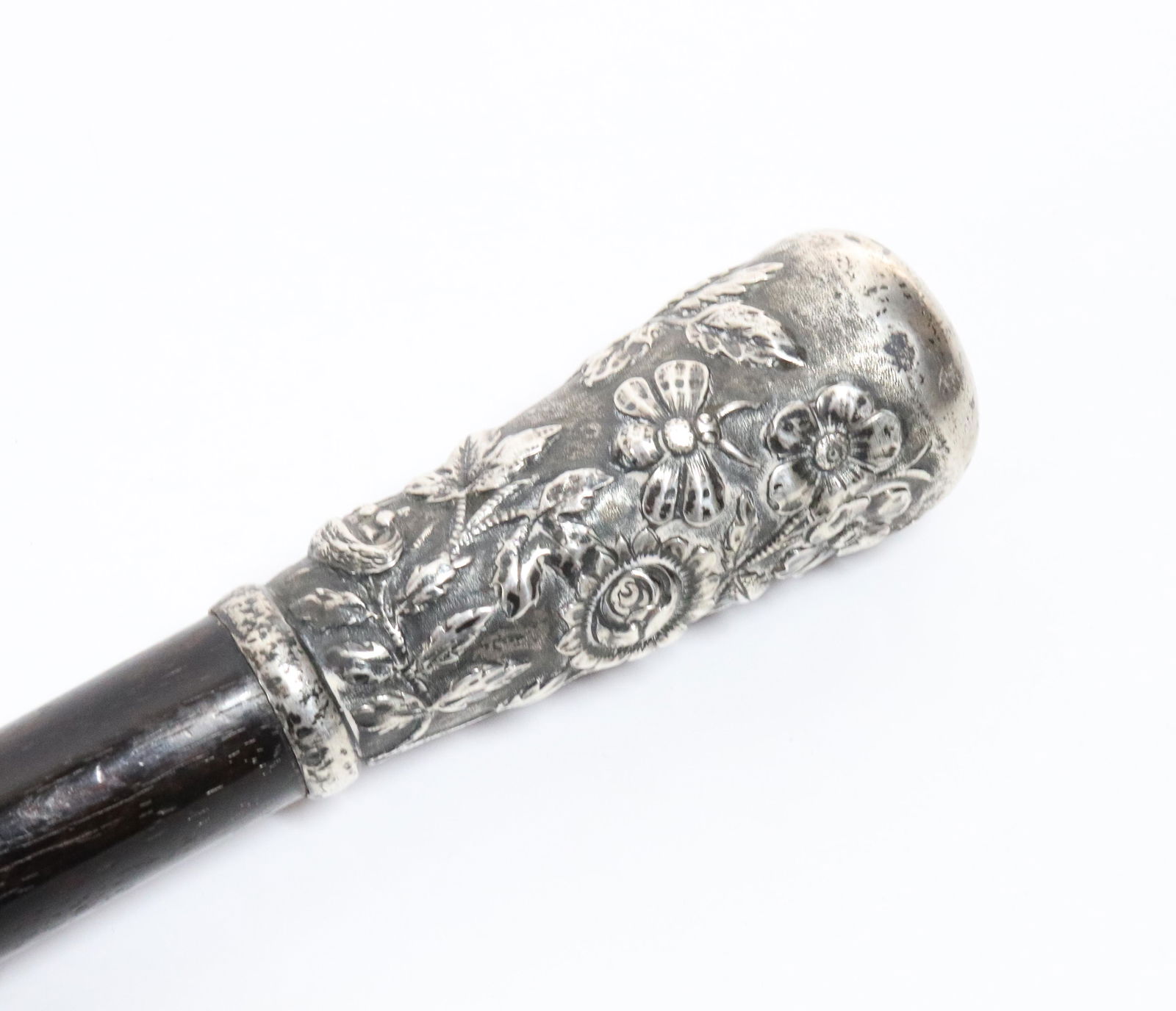 ANTIQUE SILVER TOP CANE (1 of 5)