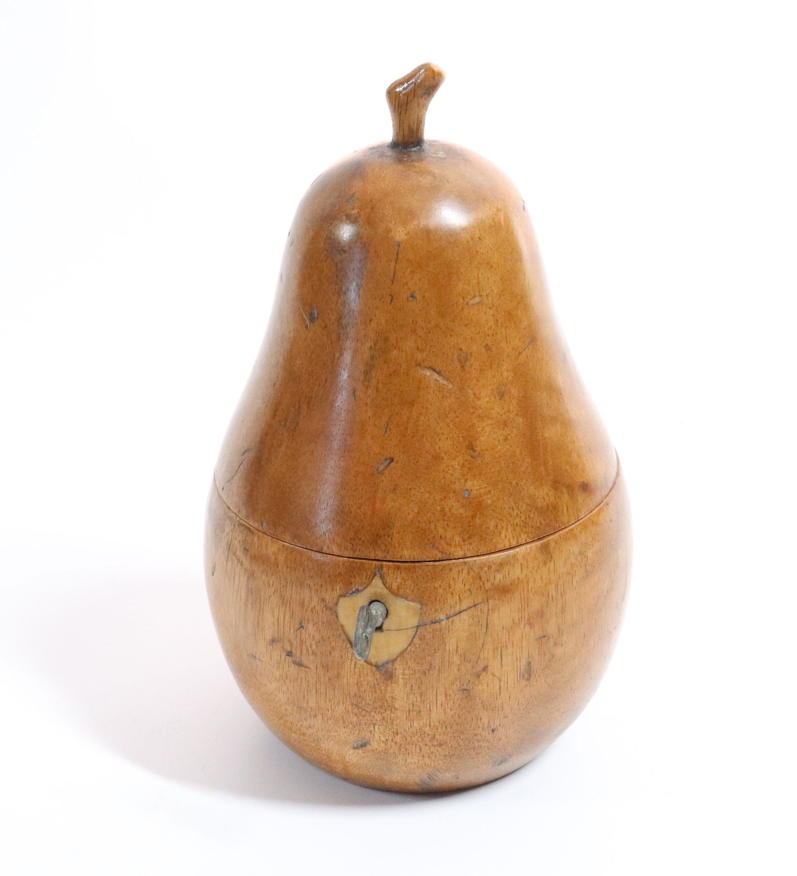 WOODEN PEAR SHAPED TEA CADDY (1 of 5)