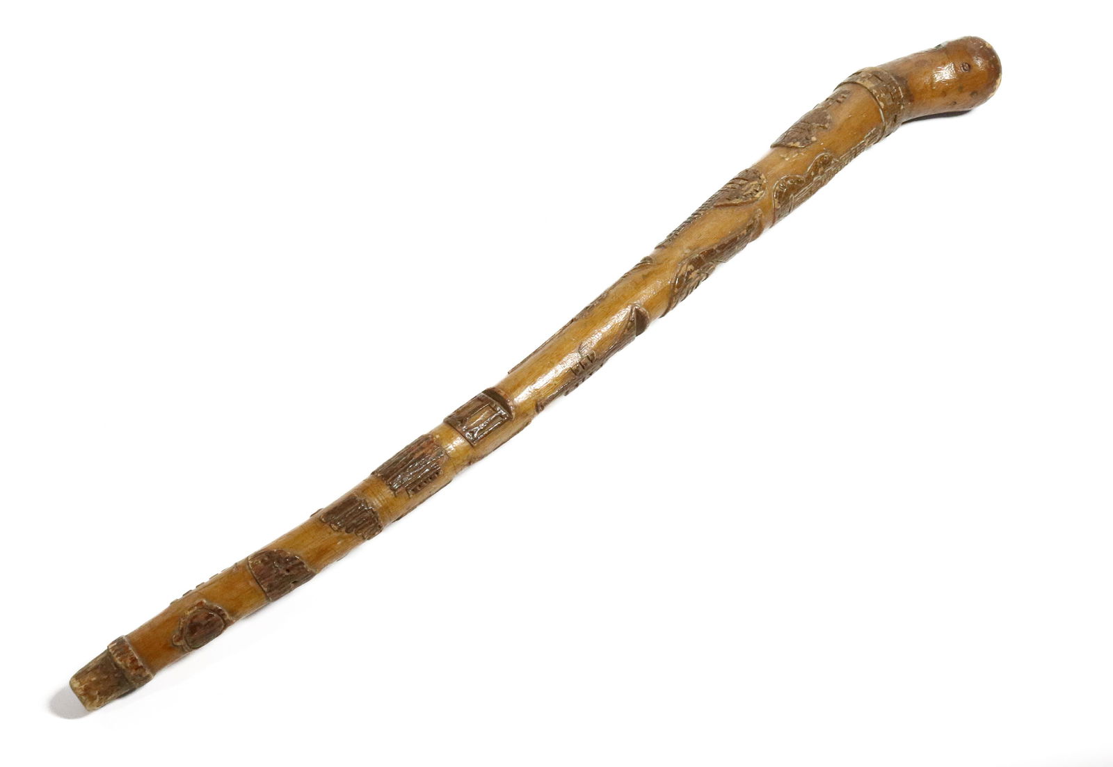 FOLK ART CARVED WALKING STICK (1 of 7)