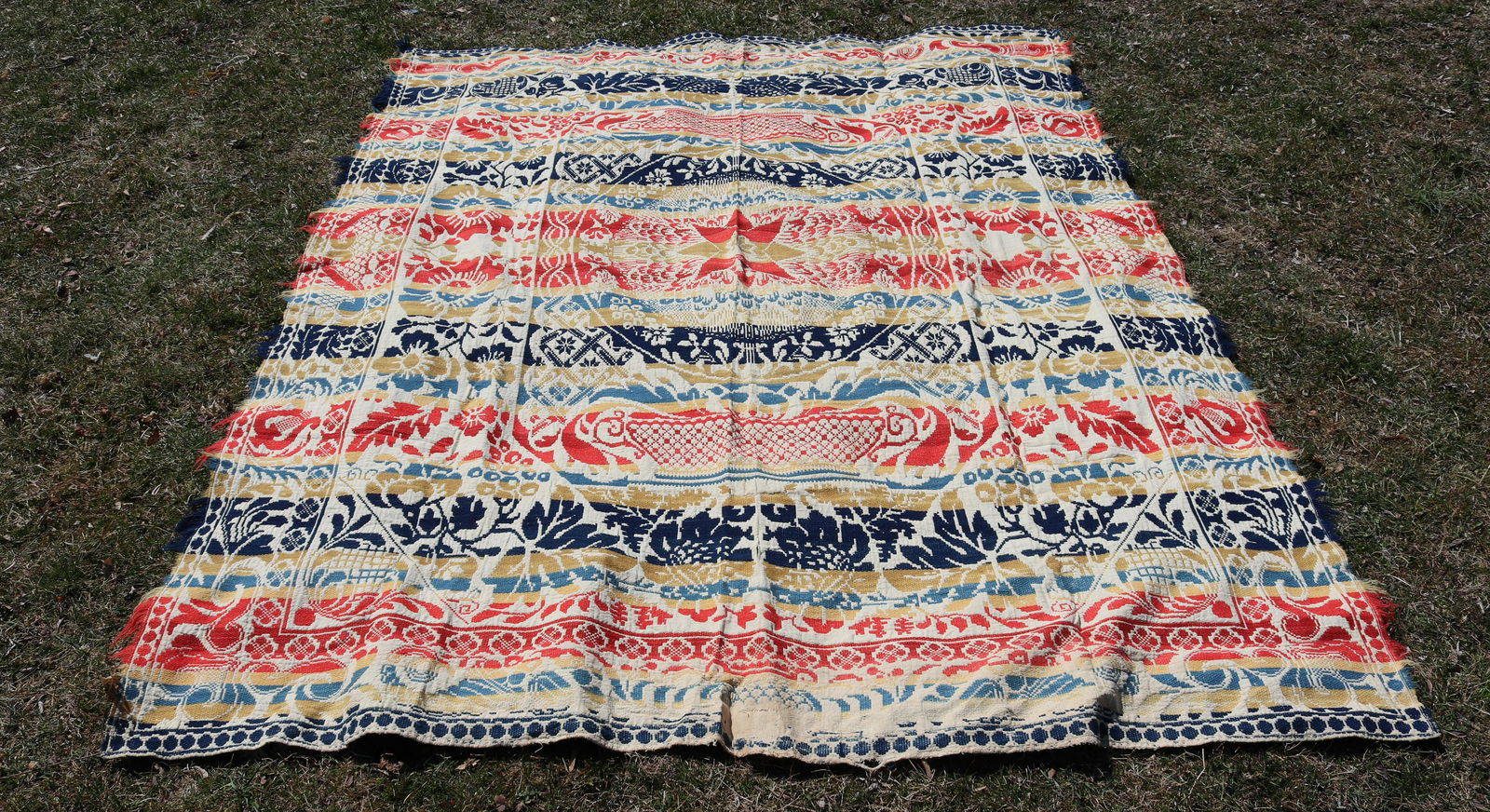 19TH CENTURY WOVEN COVERLET (1 of 5)